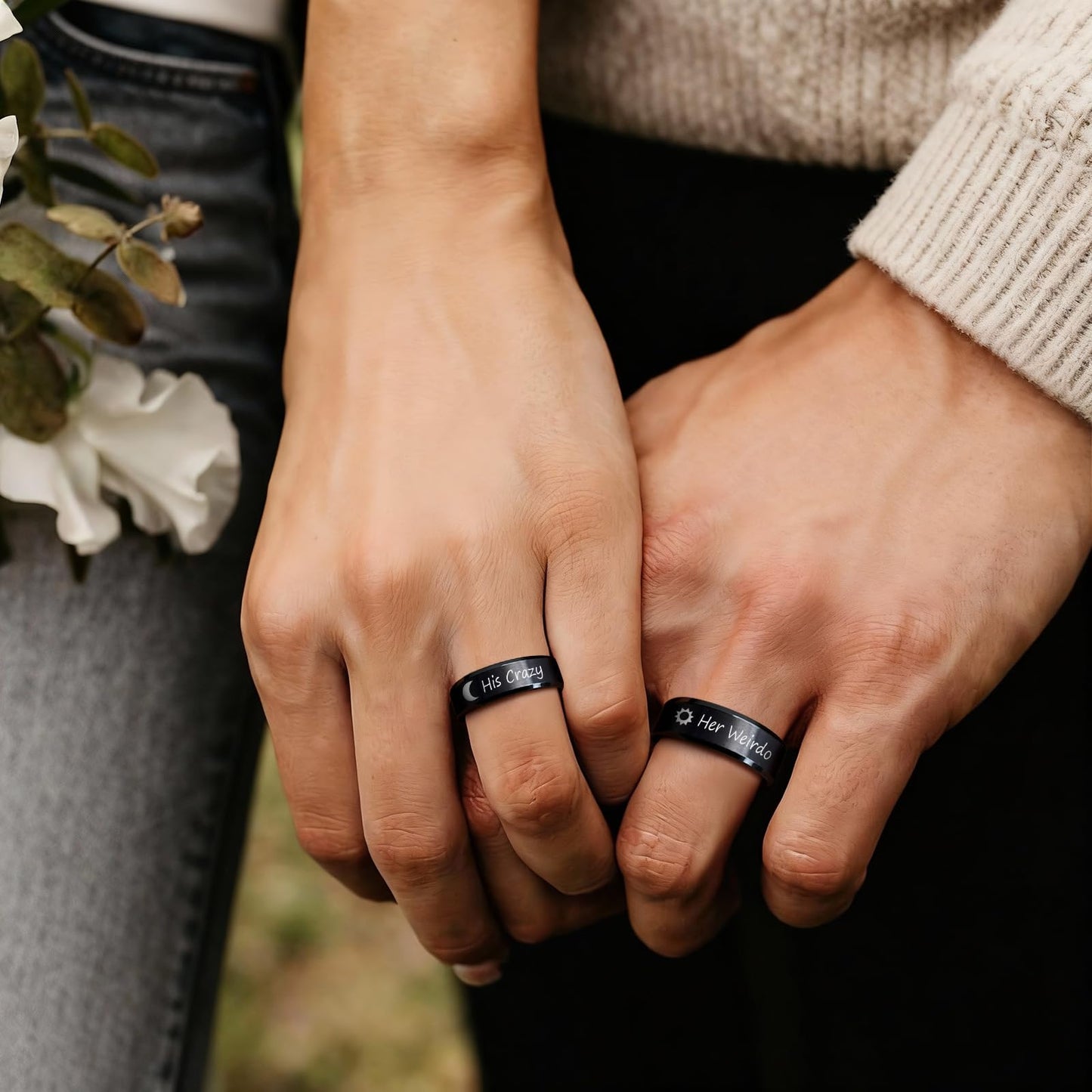 VNOX Customize Jewelry 6MM Black Stainless Steel Beveled Edge Matte Brushed Finish Rings for Men Women,Size 8