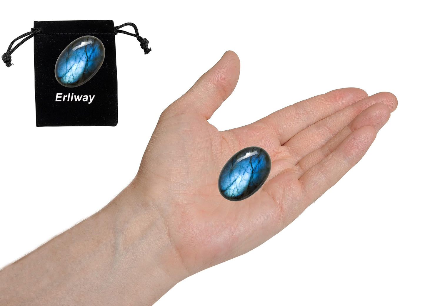 Labradorite Healing Crystal Stones, 1.25-2.0" Large Reiki Healing Gemstones Natural Tumbled Polished Stones for Energy Witchcraft Therapy Meditation