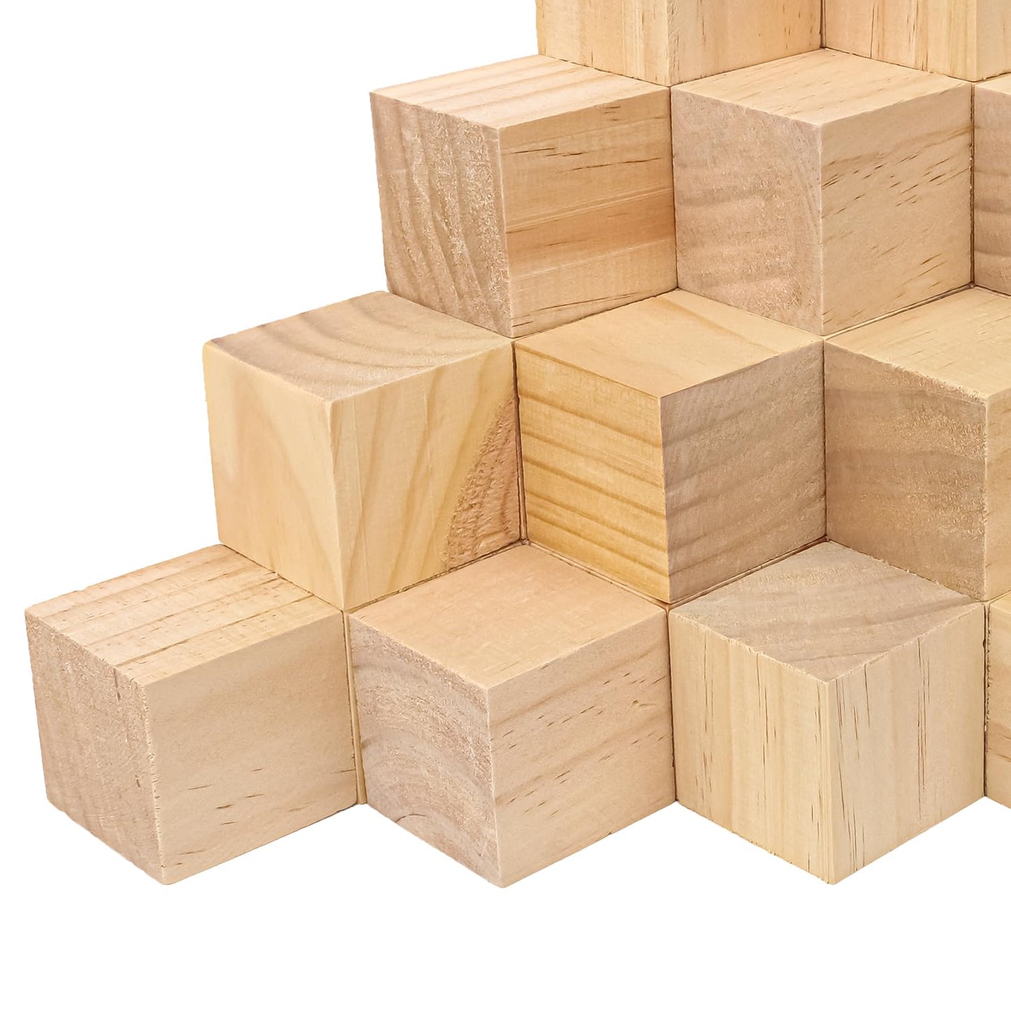 Geytetqi 84 PCS Premium 2 Inch Wooden Cubes, Natural Pine Wood Cubes for Crafts, Wood Blocks Ready for Artistic DIY Projects-Unleash Creativity with Blank Wood Blocks