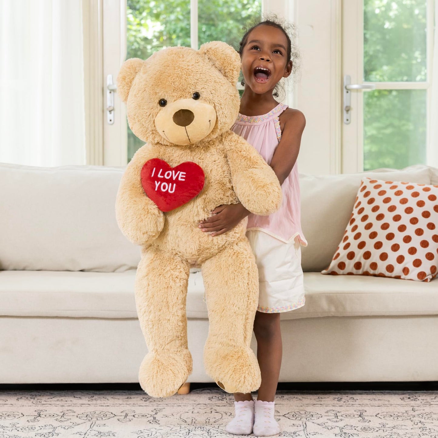 MaoGoLan Big Teddy Bear Stuffed Animal, Soft and Cuddly Giant Teddy Bear Plush with I Love You Red Heart,Valentines Gift for Kids,Girlfriend,Boyfriend,Lover,36 inches
