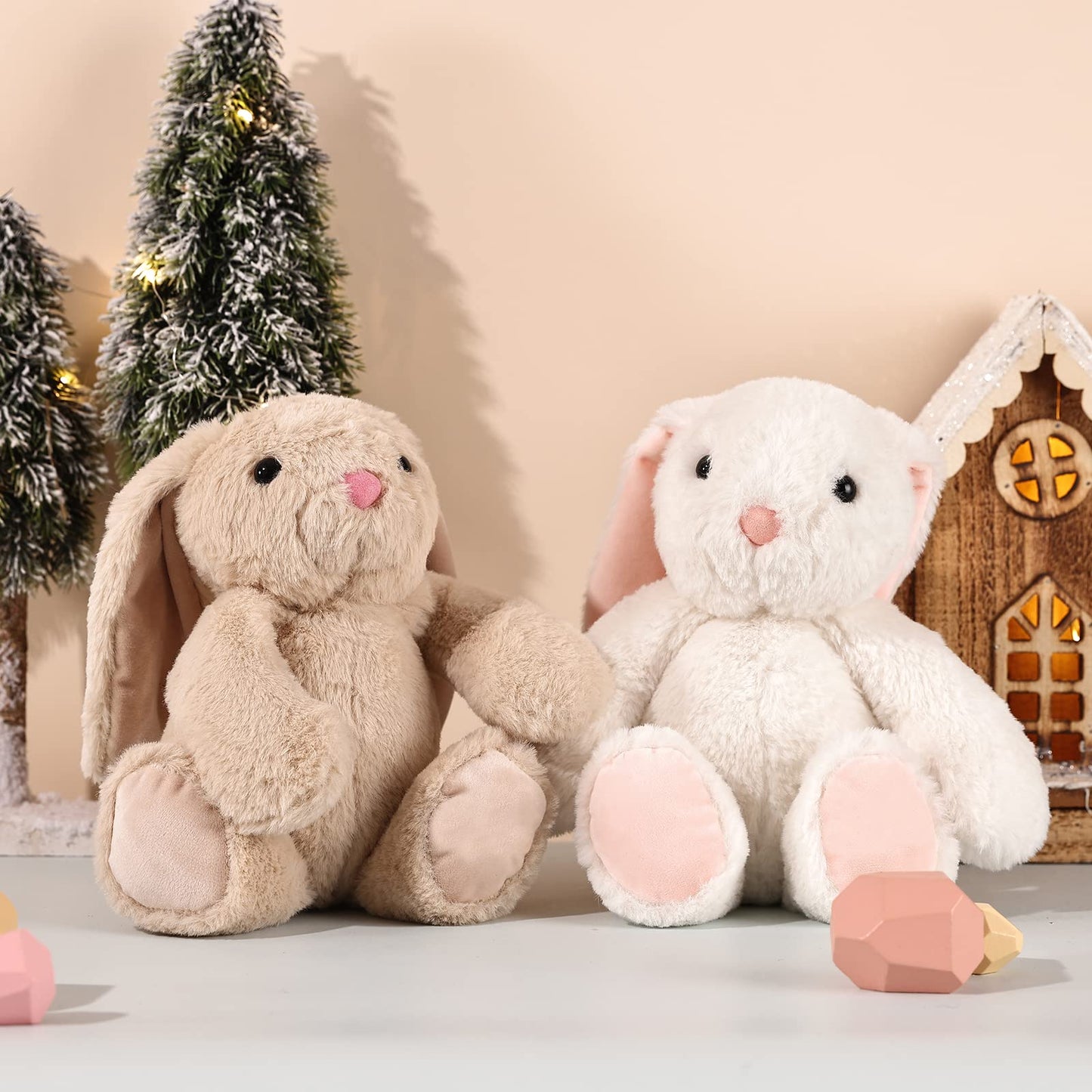 TCBunny Baby Bunny Bedtime Stuffed Animal Plush Easter Stuffers Toy Gifts 11" for Girls, Boys, Kids, Coco (Beige)
