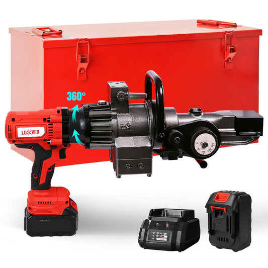 LOSCHEN Cordless Rebar Cutter and Bender,Portable Handheld Rebar Cutting and Bending Saw,Electric Hydraulic Rebar Cutter Bender,Cutting and Bending up to 5/8" #5 (16mm) Rebar (Li-ion Battery Version)