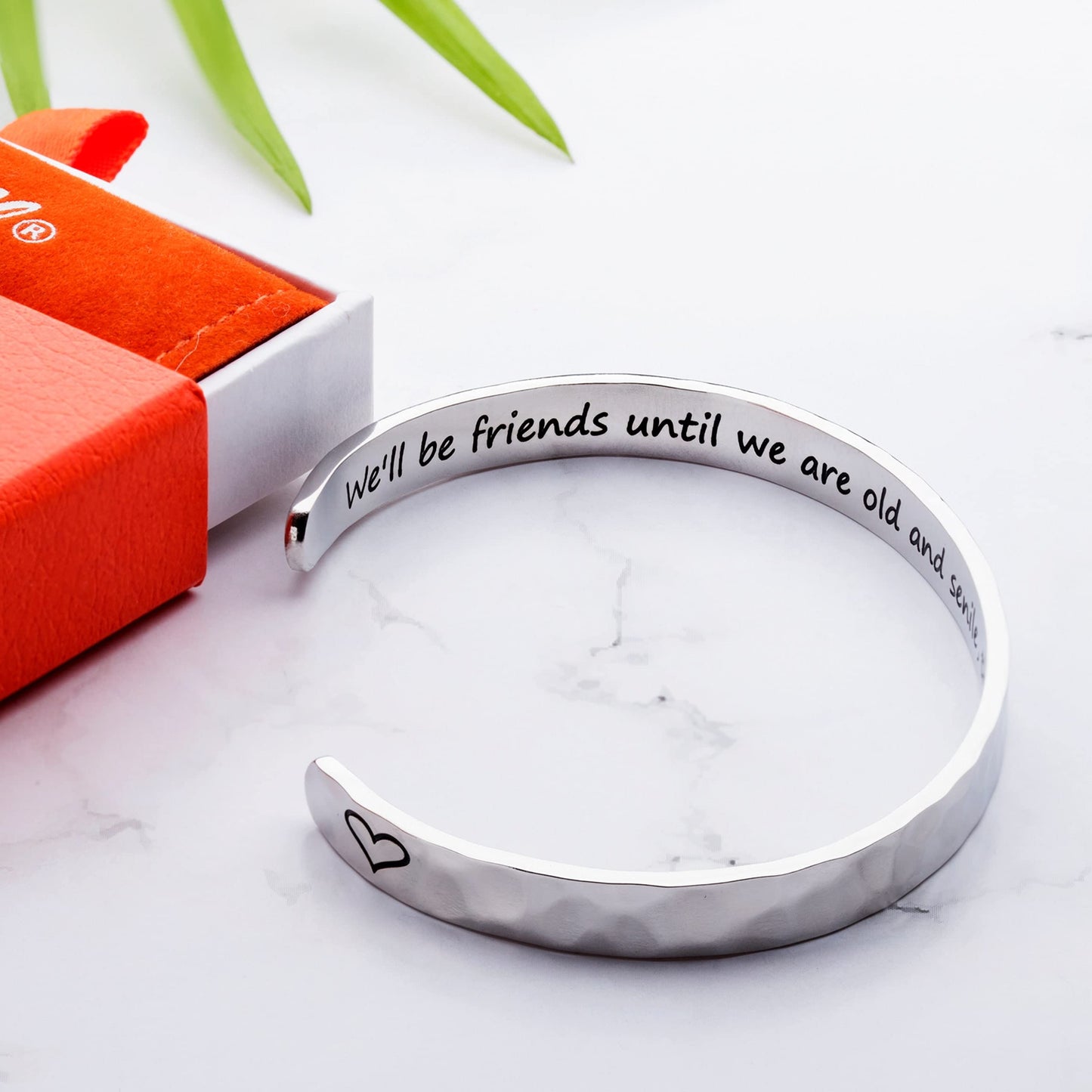 Carviell Friend Bracelet, Stainless Steel Cuff Bangle, Friend Gifts for Women, Bff Cuff, Bestie Gifts Jewelry for Teens