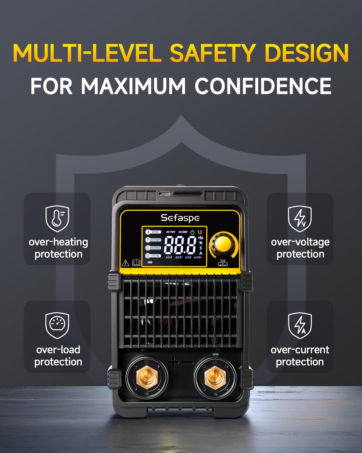 Sefaspe Stick Welder, 2026 Newest [Large LED Display] ARC 200Pro Welding Machine 110V/220V 200A with Synergic Control, IGBT Inverter Portable Welder Machine with Hot Start, Arc force and Anti-Stick