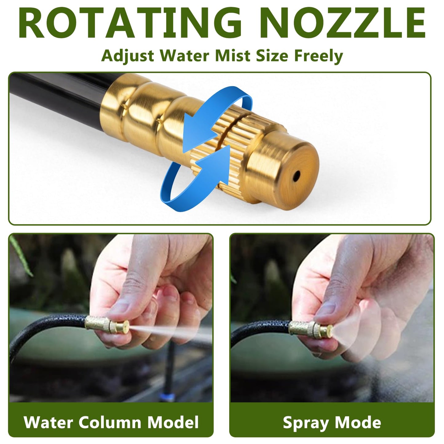 65.6FT/20M Drip Irrigation System, 360° Bendable Irrigation System for Garden, Garden Watering System with Quick Connector and Adjustable Nozzles, Drip Irrigation Kit for Greenhouse, Yard, Plants