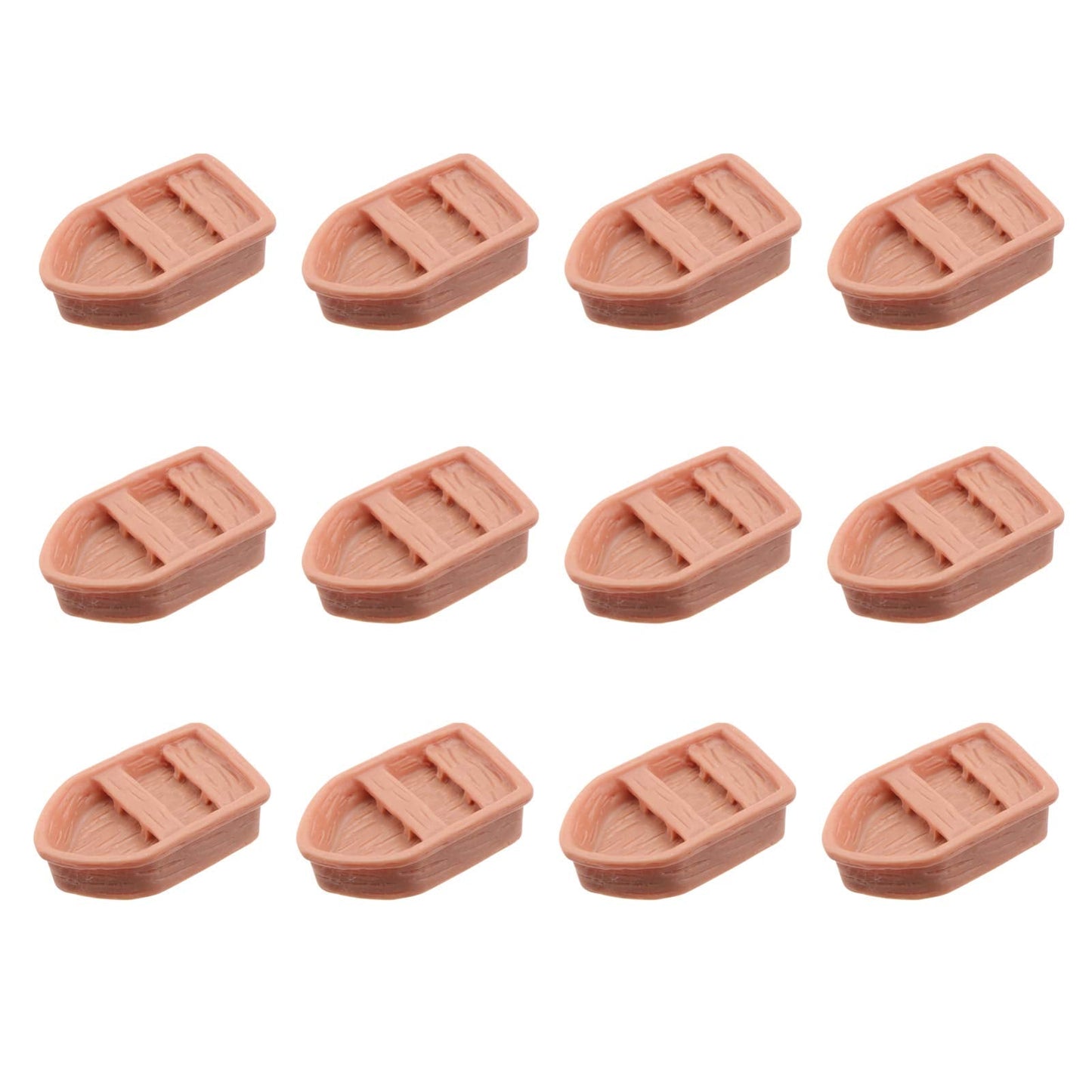NUOBESTY 12Pcs Miniature Boat Figurines for Fairy Garden Accessories, Plastic Mini Rowboats for Dollhouse Decor, Small Toy Boats for Micro Landscape Terrarium Cake Topper DIY Craft