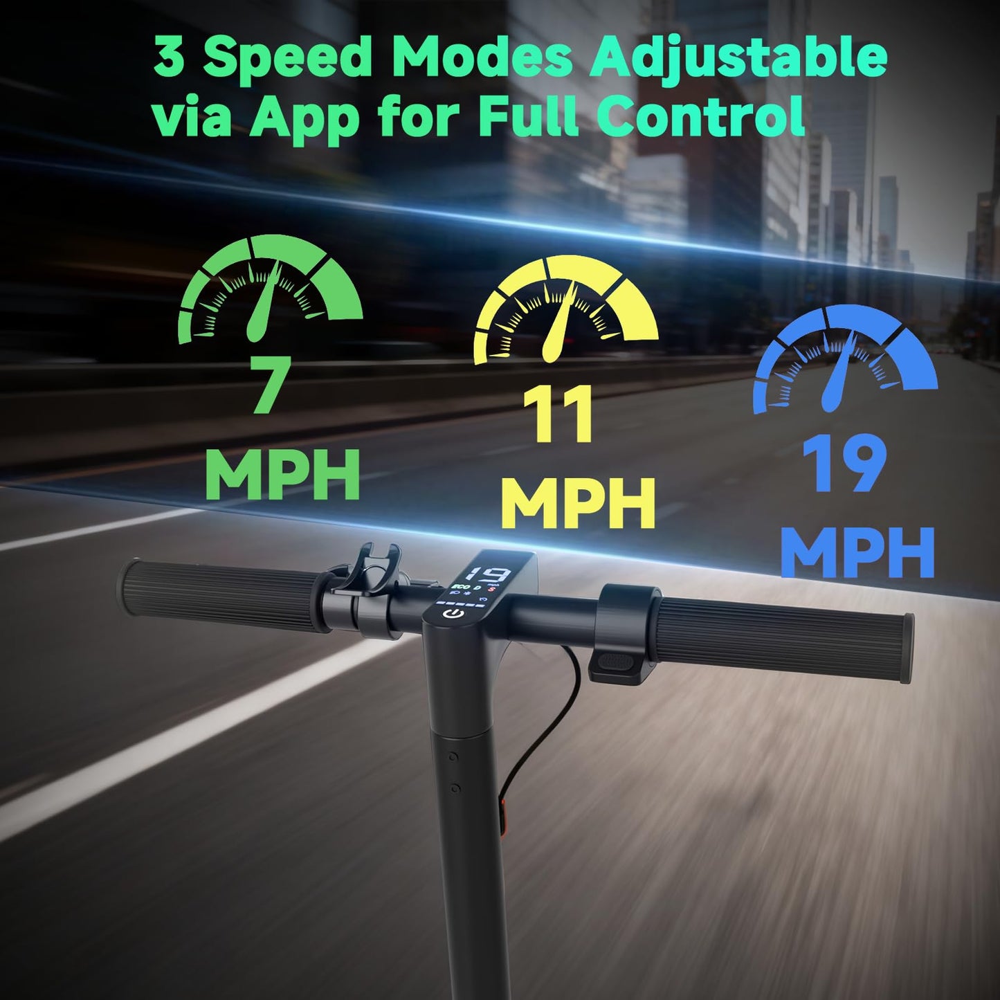 VOLPAM Electric Scooter Adult, 19 MPH & 15-21 Miles Range, 350W Motor, 8.5" Solid Tires, Lightwight Foldable E Scooter for Adults & Teens, with App Control, Curise Control, Dual Braking
