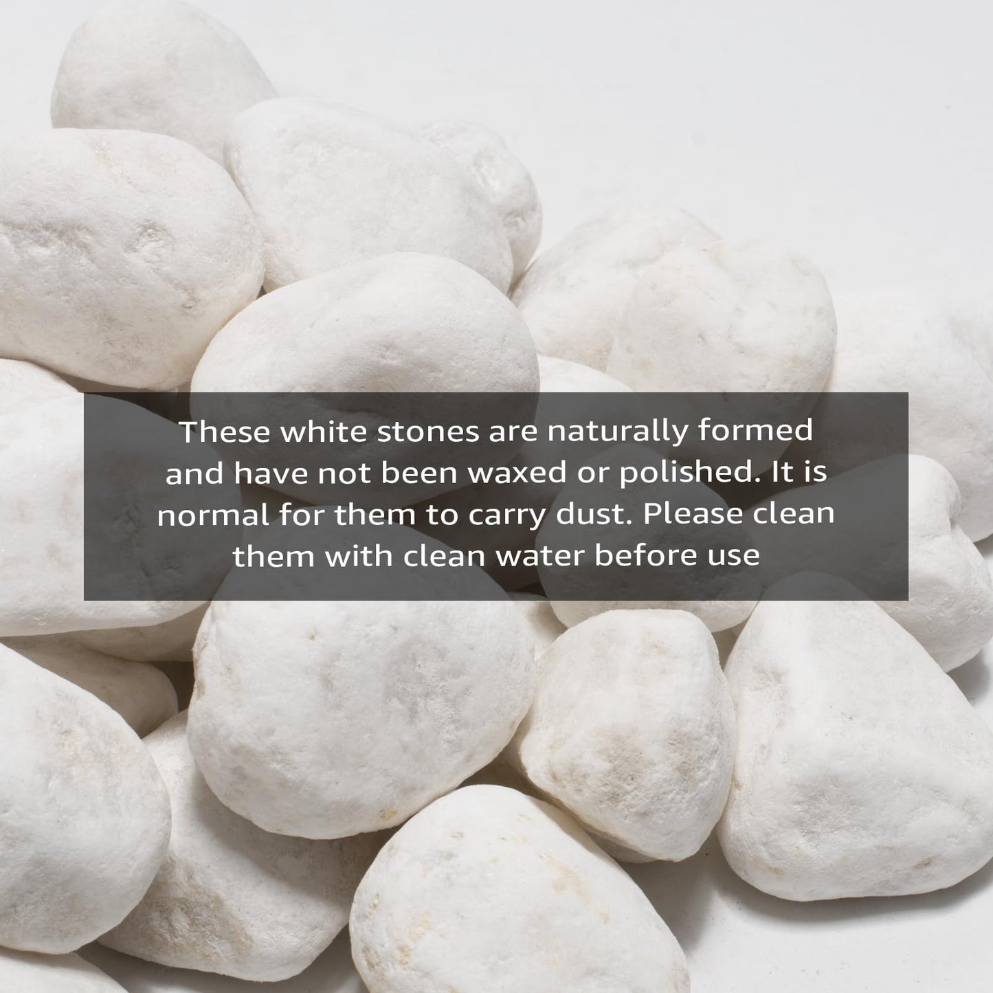 LOOIOOJ White Natural River Rocks, 2-3.5 Inch Decorative Stones for Plants, Garden, and Landscaping – 40LB, Ideal for Fish Tanks, Vases, Crafting, Home Decor, and Outdoor Landscaping