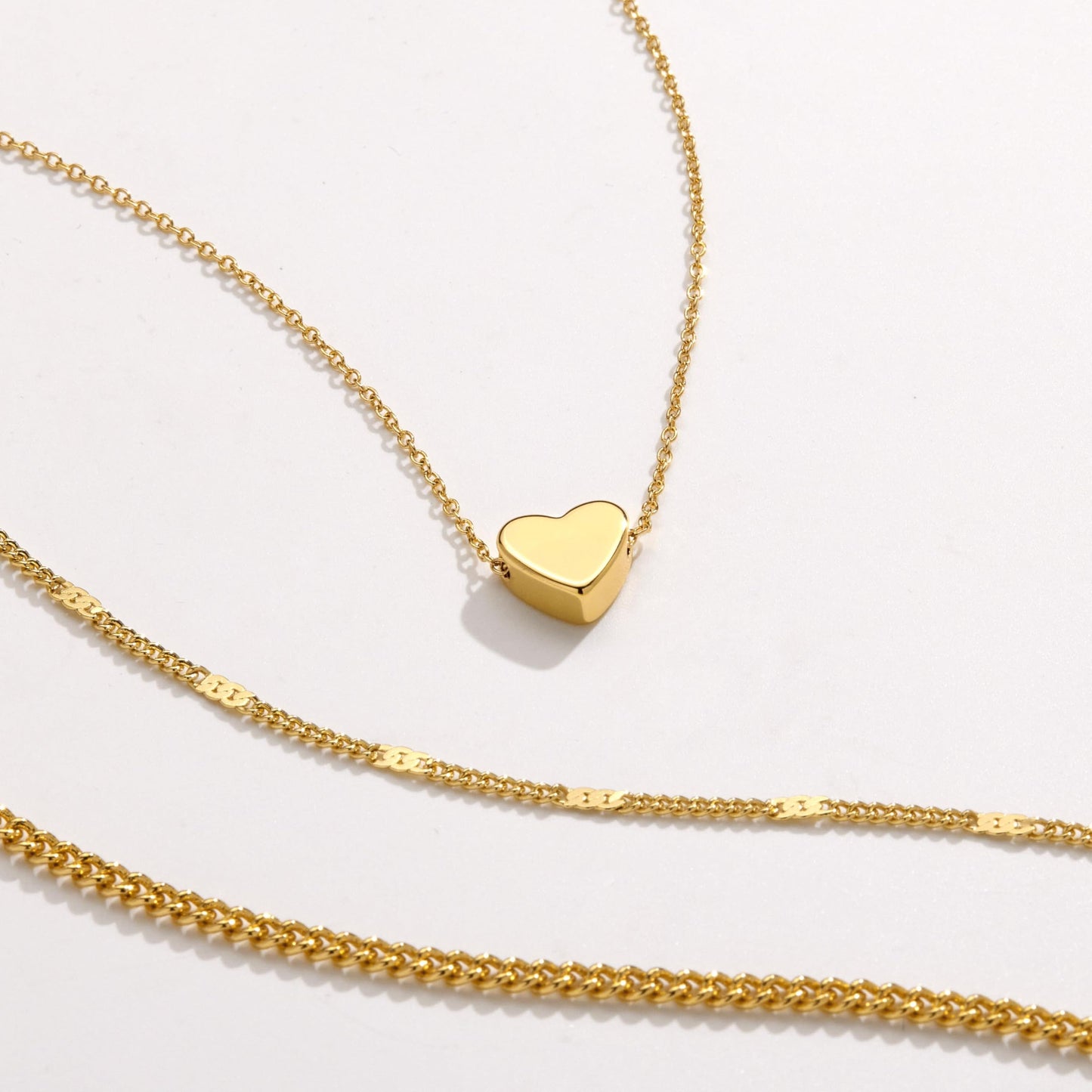Poxtex Layered Tiny Gold Heart Necklaces for Women, Dainty Stackable Cute Heart Pendant Choker Necklaces, Valentine Gifts for Mom Wife Girlfriend Sister Friend Women Beauty Gifts for Young Women