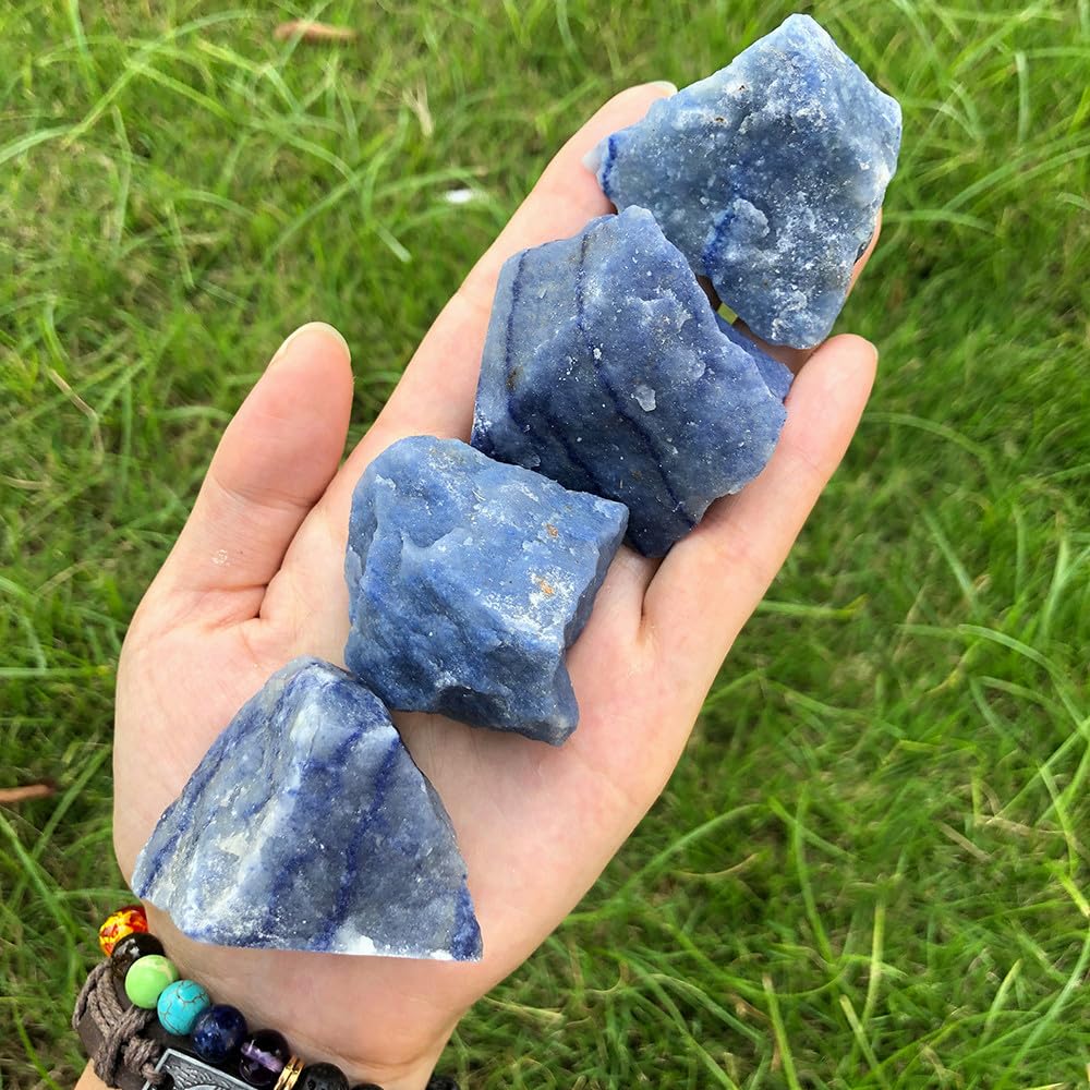 Zenkeeper 1 Lb Large Rough Blue Aventurine Stone, Natural Blue Aventurine Crystal Stone Mineral Specimen Gemstone Healing Crystals and Stones