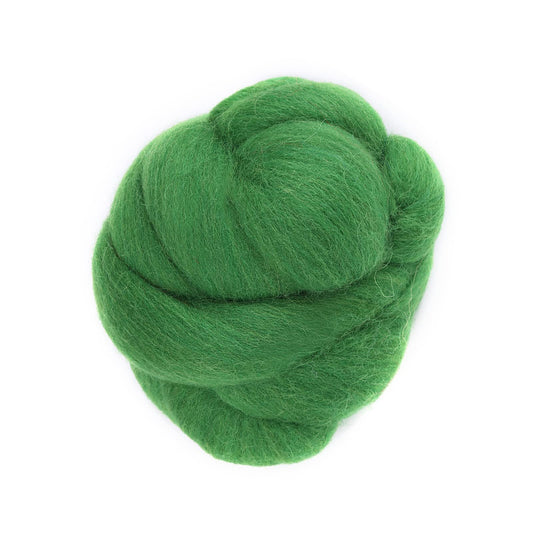 55g Colored Needle Felting Wool Fibre Wool Yarn Roving for Needle Felting Hand Craft Materials Needle Felting and Wet Felting (Green)