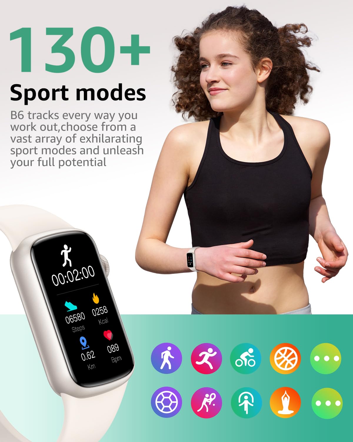 Fitness Tracker with Step Counter/Calories/Stopwatch, Activity Health Tracker with Blood Pressure Heart Rate Monitor, Sleep Tracker, 137+ Sport Modes, Pedometer Smart Watch, Gift for Women Men