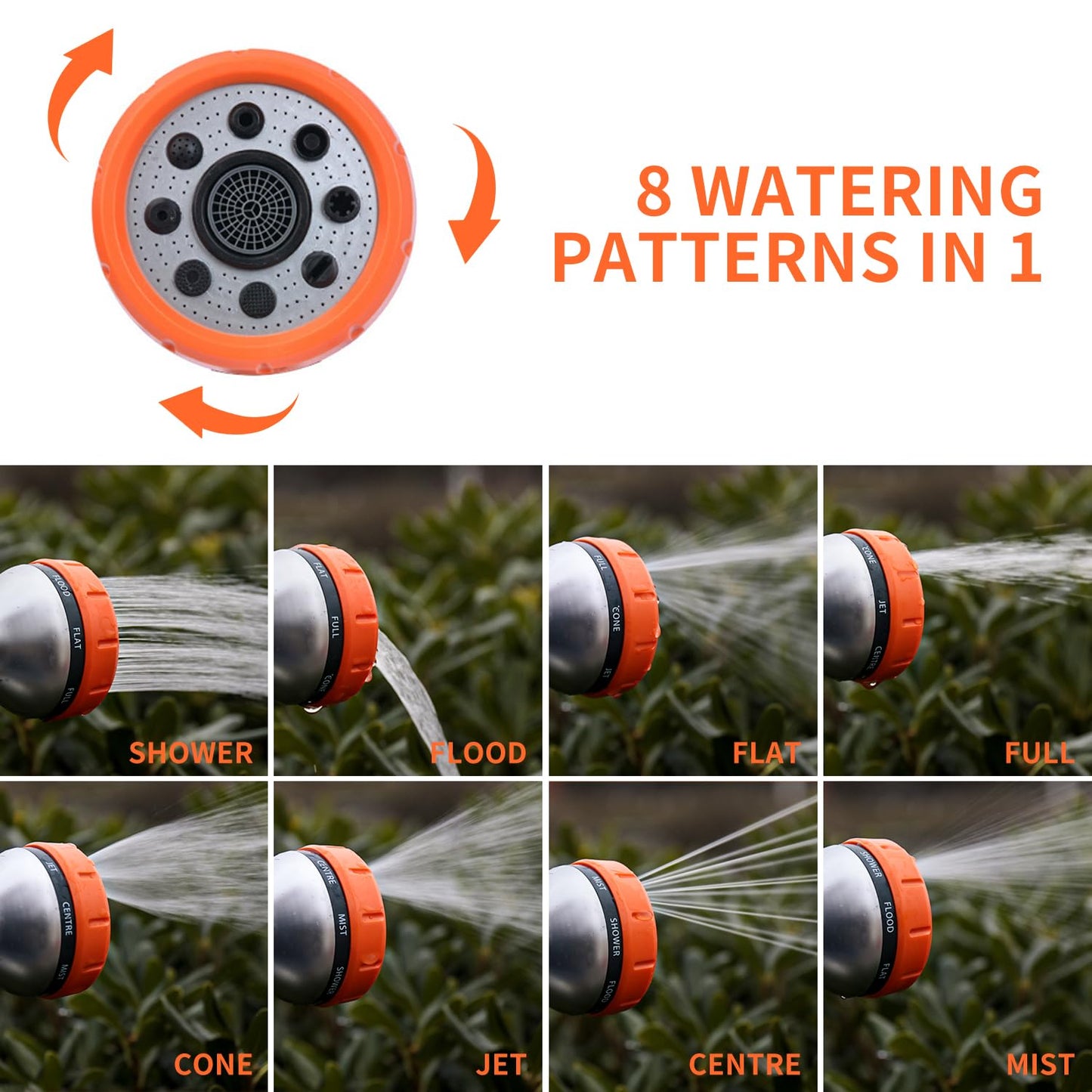 Hongmai Garden Hose Nozzle,8 Patterns Hose Sprayer High Pressure,Heavy Duty Dog Wash,Metal Water Hose Nozzle with Soap Dispenser,Car Wash Foam Gun With Pets Things
