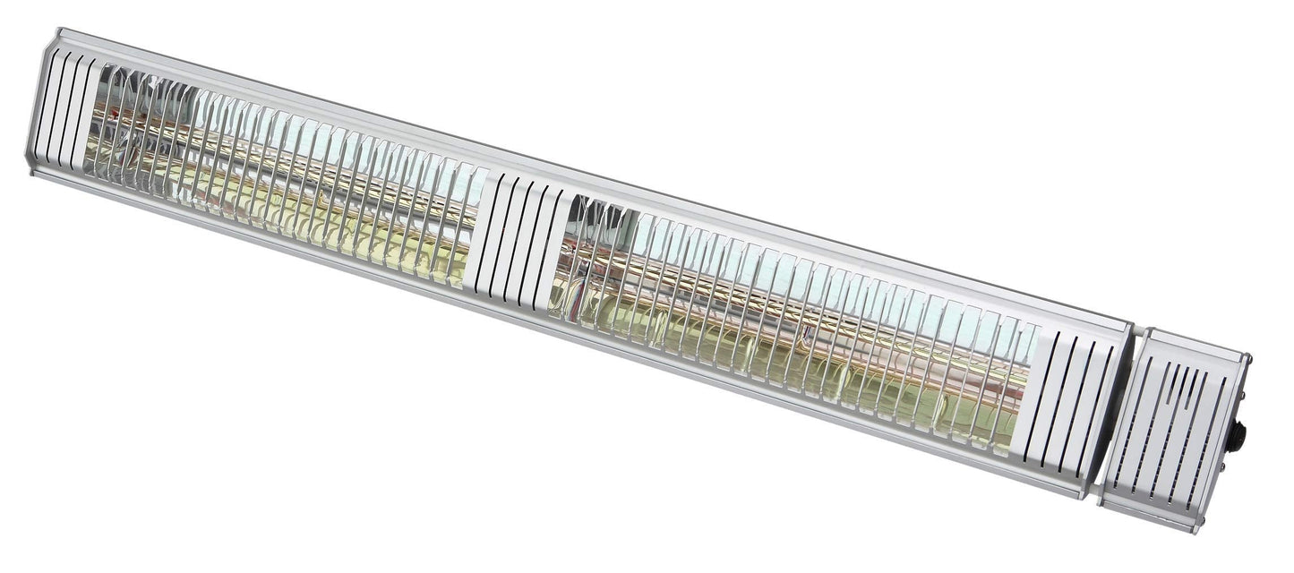 Commercial SunWave 3000 Watt Infrared Patio Heater Tungsten Ultra Quartz Low Glare with Remote control and 3 power levels, 11,028 BTU Max output By Muskoka Lifestyle Products USA (Silver)