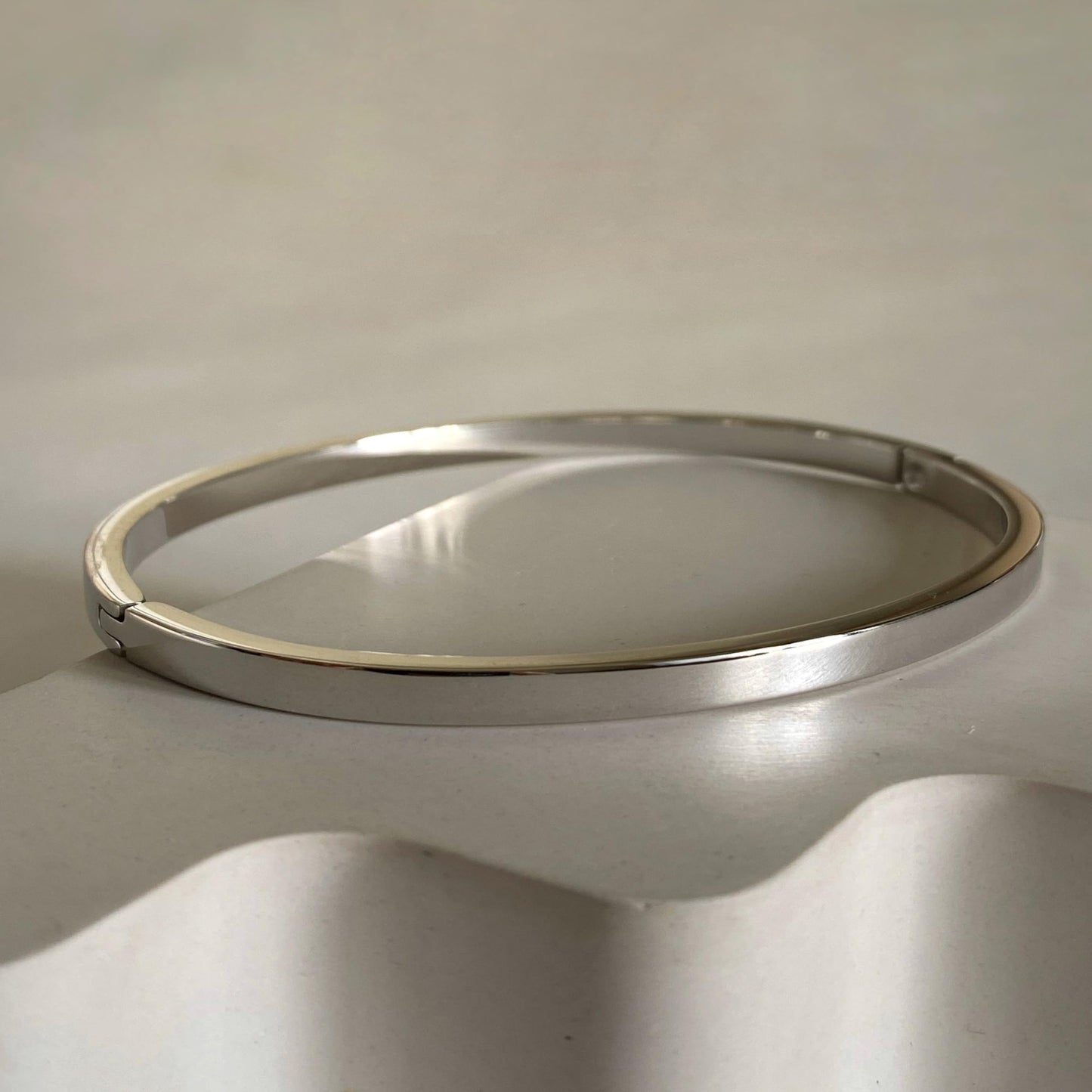 MARYLAX Silver Bangle Bracelets for Women, Sterling Silver Plated Oval Bracelet Silver Bangles for Women, Trendy Stackable Friendship Bracelets Polished Finish Love Bracelet Christmas Birthday Gifts