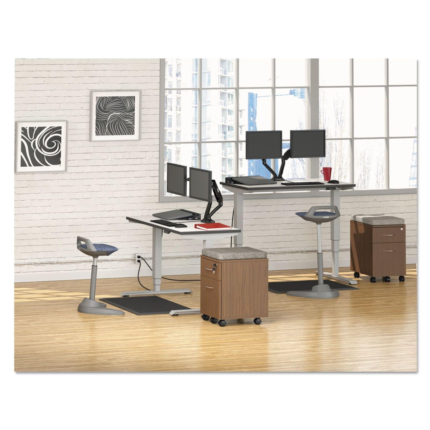 Alera ALE Valencia Series Mobile Box/File Pedestal, 15 7/8 x 19 1/8 x 22 7/8, Walnut