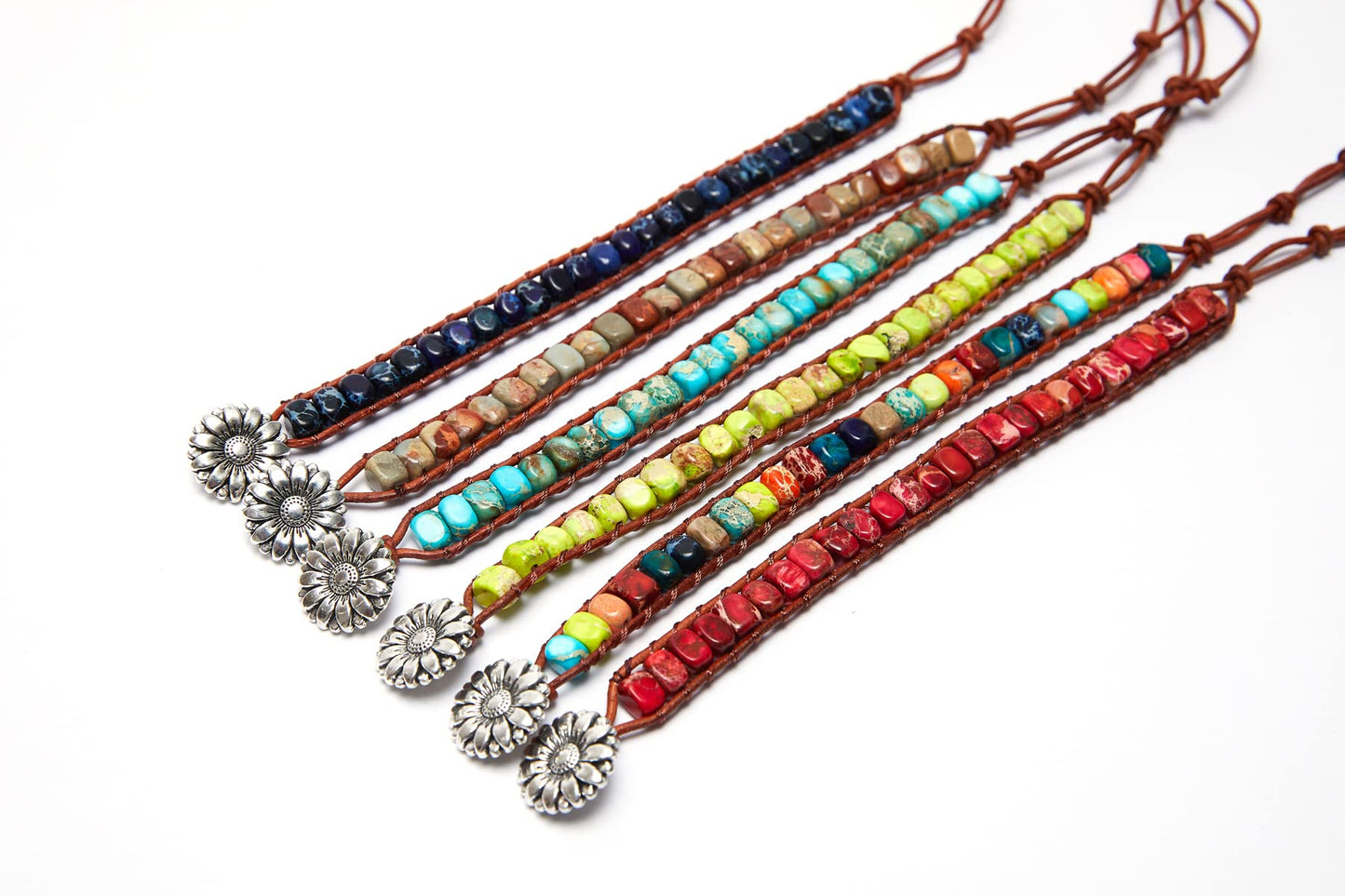 ZOSOJONA 7 Chakra Bracelet Bohemian Handmade Leather Wrap Healing Protection Natural Stone Yoga Beaded Bracelets Boho Friendship Jewelry (Red Turquoise)