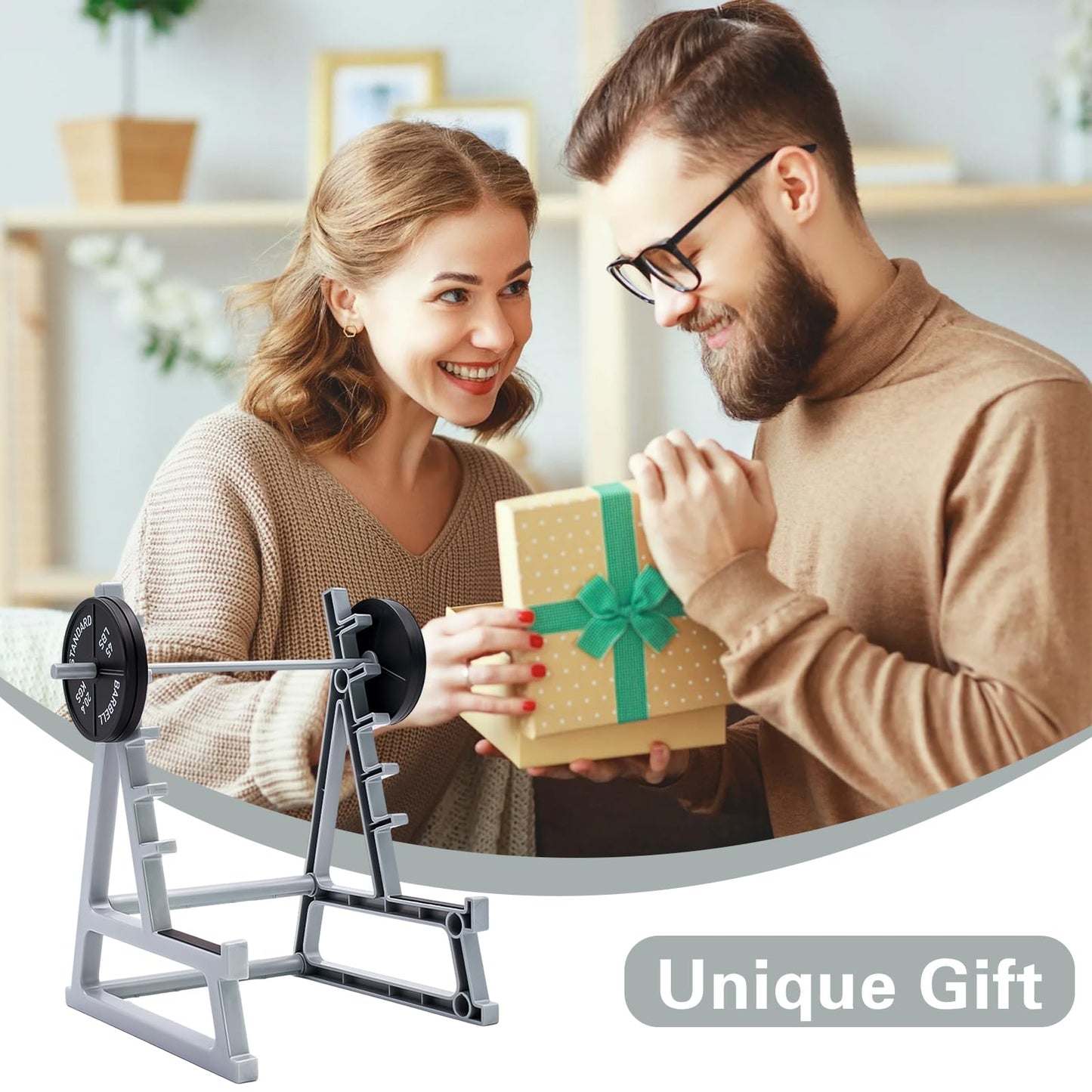 Dexspoeny Squat Rack Pen Holder for Desk, Barbell Rack Pen Holder, Gym-themed Unique Shape, Office Stationery Organizer Decor, Mini Weight Racks Pencil Holder for Fitness Weightlifting Lovers