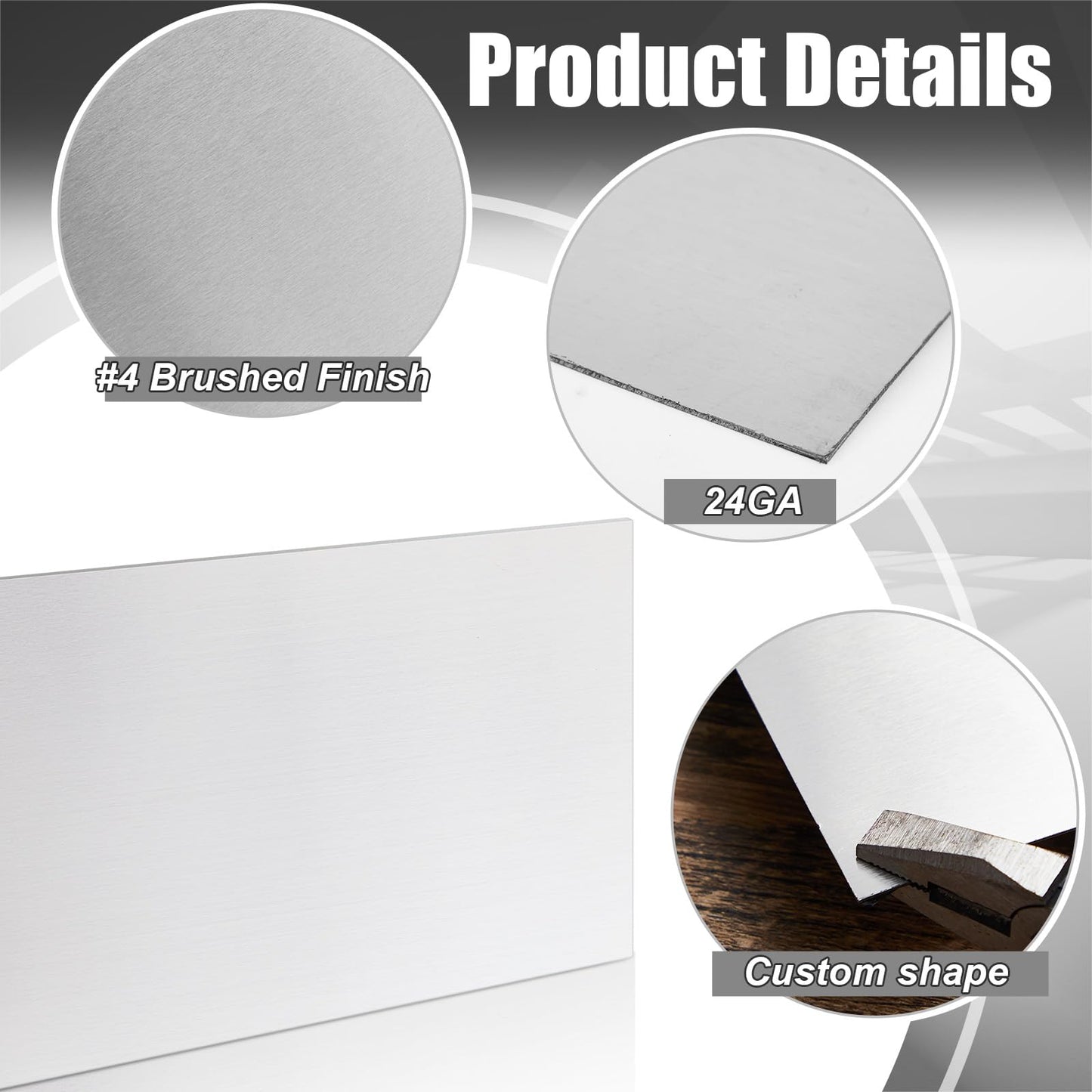 MorningRo 2 Pcs 430 Stainless Steel Sheet Metal 12 x 9 Inches 24ga Metal Plates Panel #4 Brushed Finish Magnetic Mount Board Wall Food Truck Restaurant Crafting Kitchen Floor Trailer Garage Gym