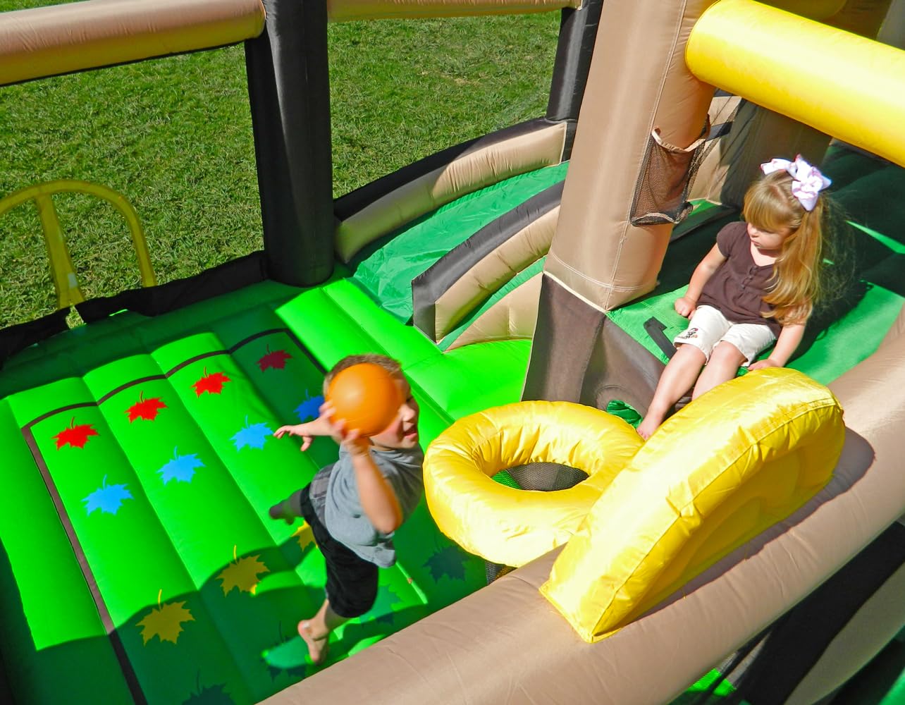 Island Hopper Fort All Sport 7-in-1 Kids Inflatable Bounce House – Climbing Wall, Slide, Soccer Goal, Basketball Hoop & More – Outdoor & Indoor Bounce House with Durable PVC & Fast Setup