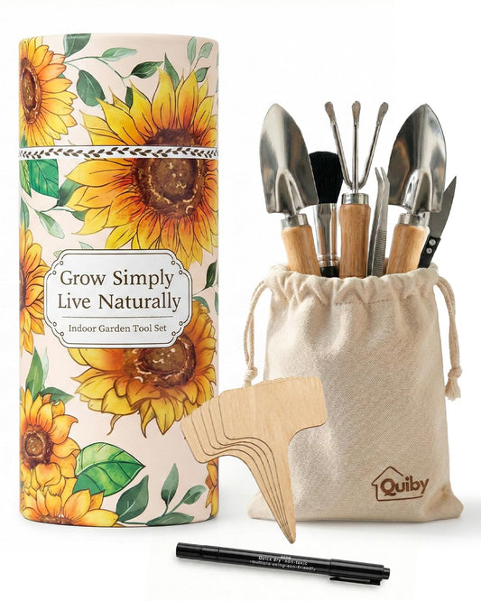 Indoor Gardening Tools, 19-Piece Small Garden Tools Set, House Plant Tools Set, Mini Garden Tools, Stainless Steel Herb Garden Tools, Succulent Tools, Indoor Plant Tools, Gardening Gifts for Women