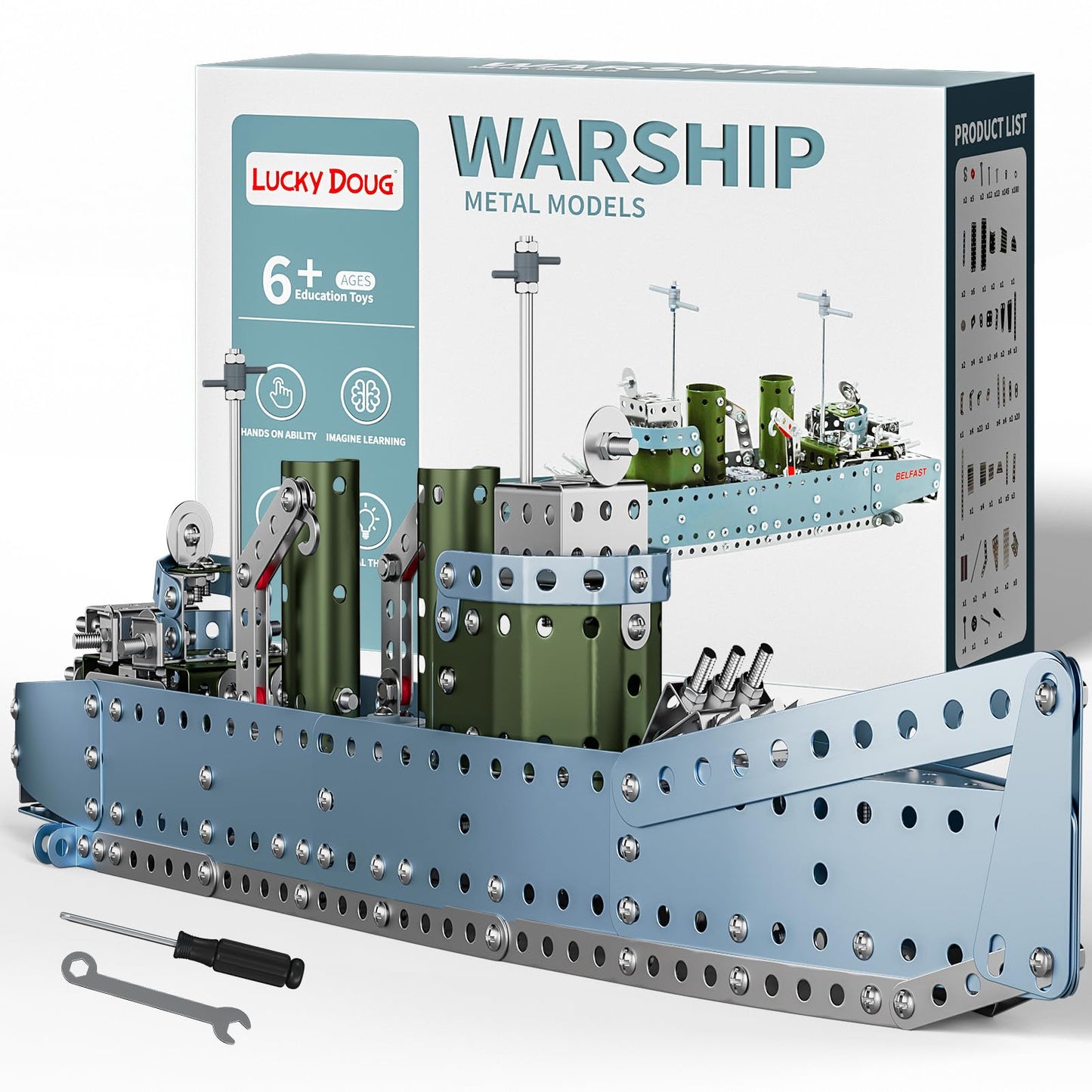 Lucky Doug Stem Building Projects Model Cruiser Ocean Ship Set, 504 Pieces Stem Project Building Toys for Kids Ages 8-12, Assembly Science Kit Toys Gifts for Boys Kids Girls 8 9 10 11 12-16 Years Old