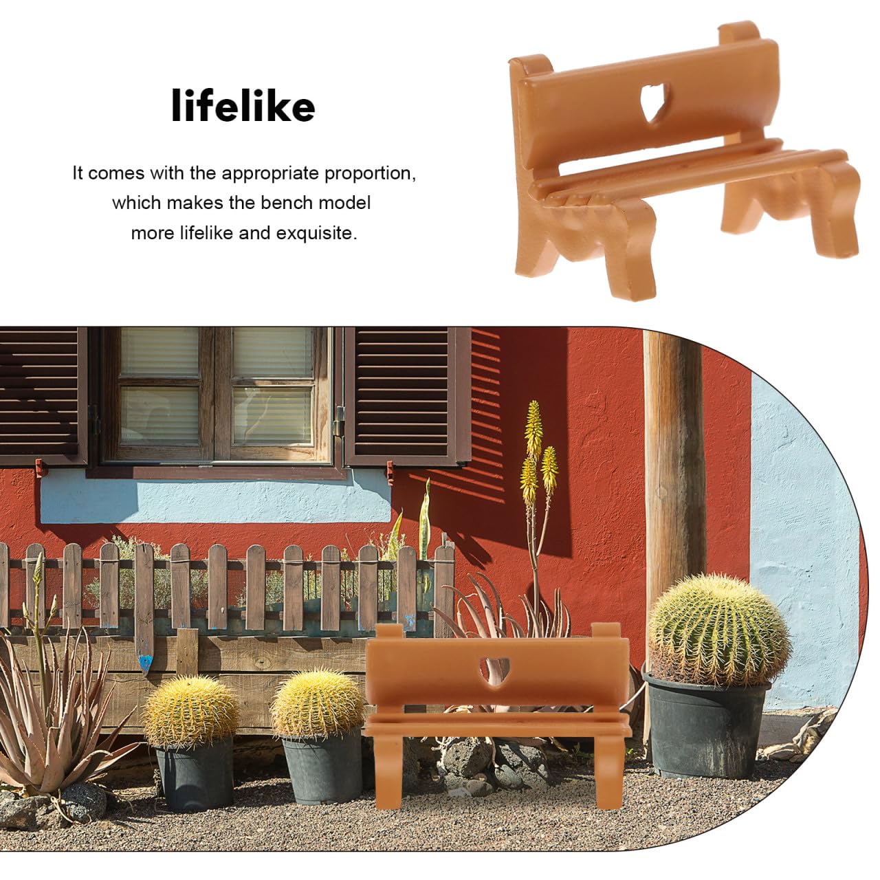 DECHOUS 4Pcs Miniature Park Bench Model 1:75 Scale Plastic Dollhouse Mini Bench for Micro Landscape Garden Accessories