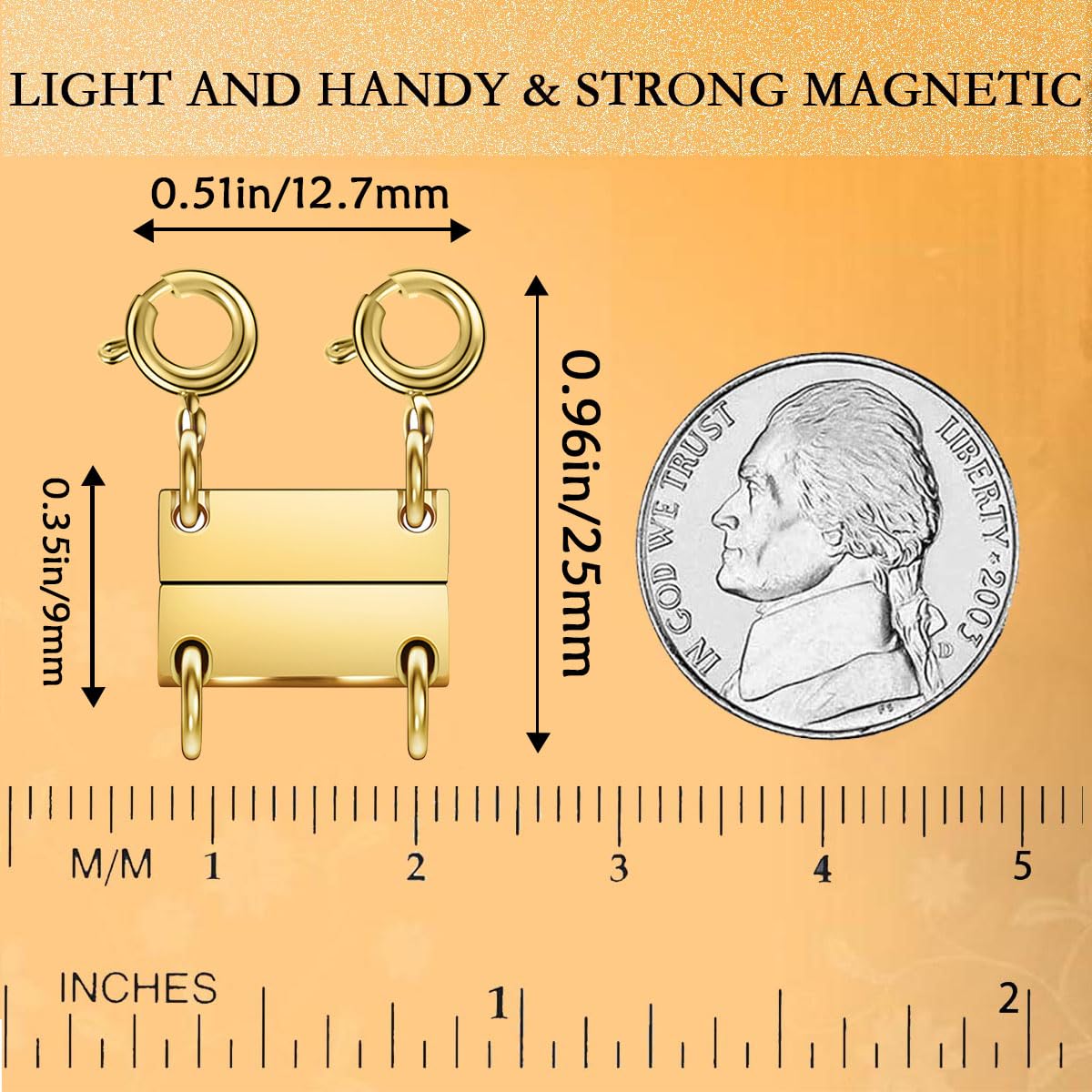 Layering Magnetic Necklace Clasps, Multiple Necklace Clasp,Necklace Clasps for Layered Look，Stainless Steel Chain Link Clasps for Necklaces and Bracelets, Silver, Gold (2golden 3golden B)