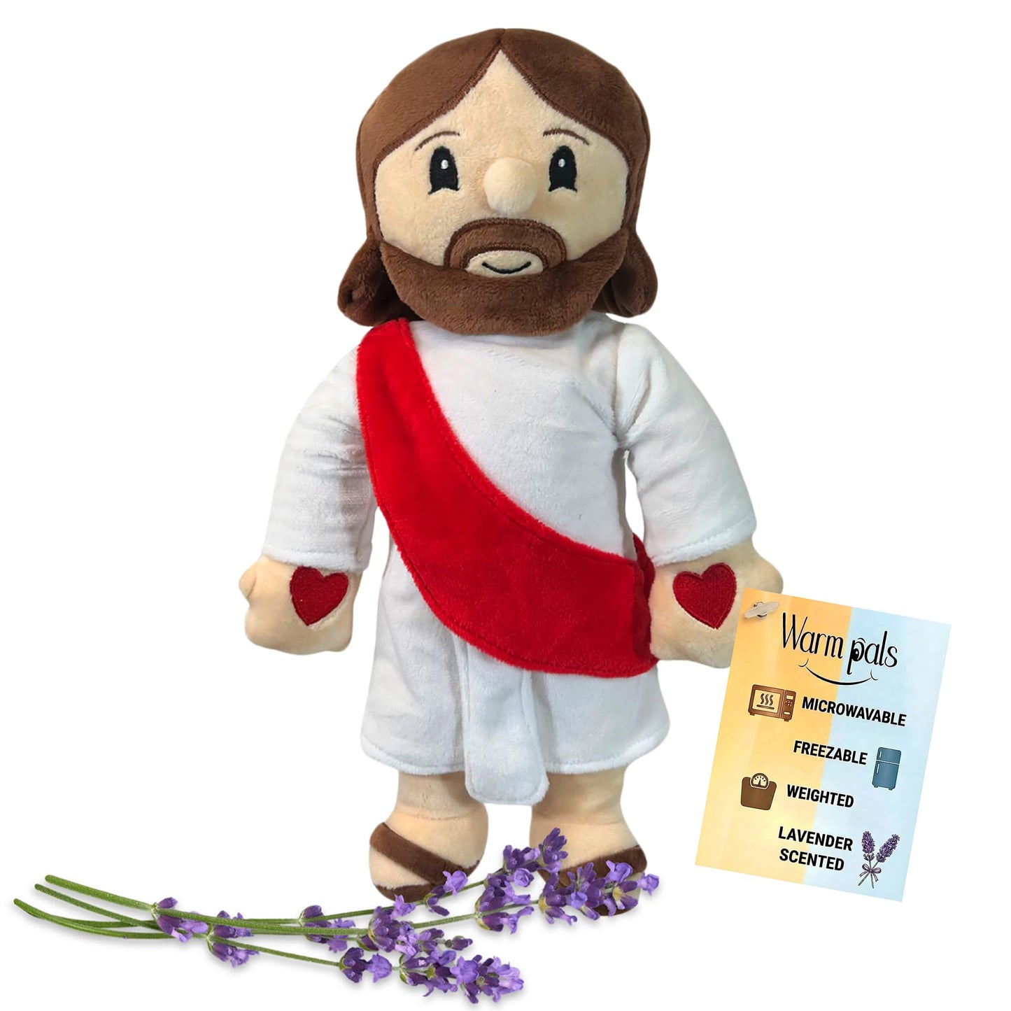 Jesus - Microwavable & Weighted Plush Stuffed Animal - Heated Plushie for Warmth - Cute, Soft, Cozy Toy for Adults & Children (Boys, Girls, & Toddlers) by Warm Pals
