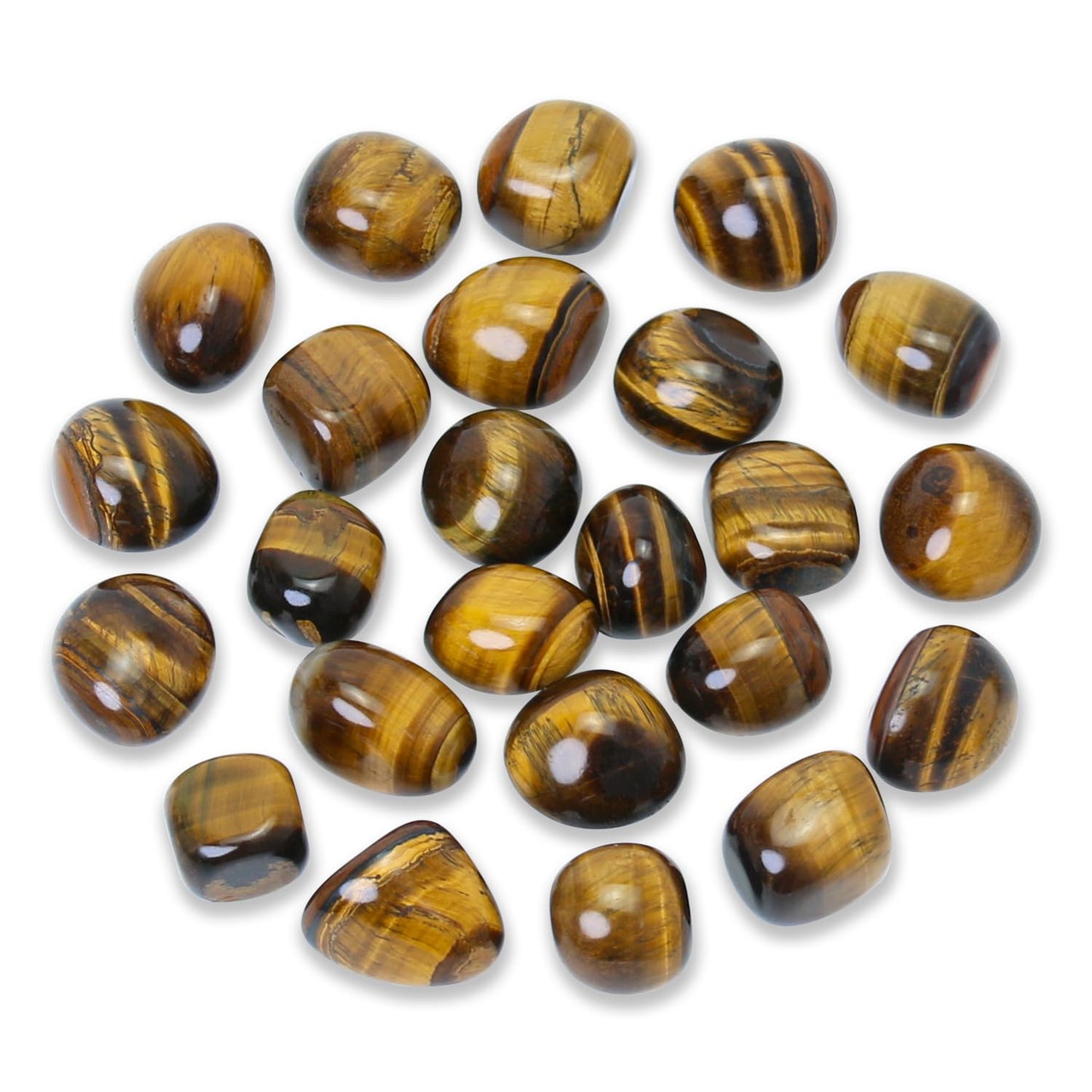 Namzi Tumbled Polished Natural Tiger's Eye Stones for Tumbling, Cabbing, Fountain Rocks, Decoration, Polishing, Wire Wrapping, Wicca & Reiki Healing Crystals(10 Pcs)