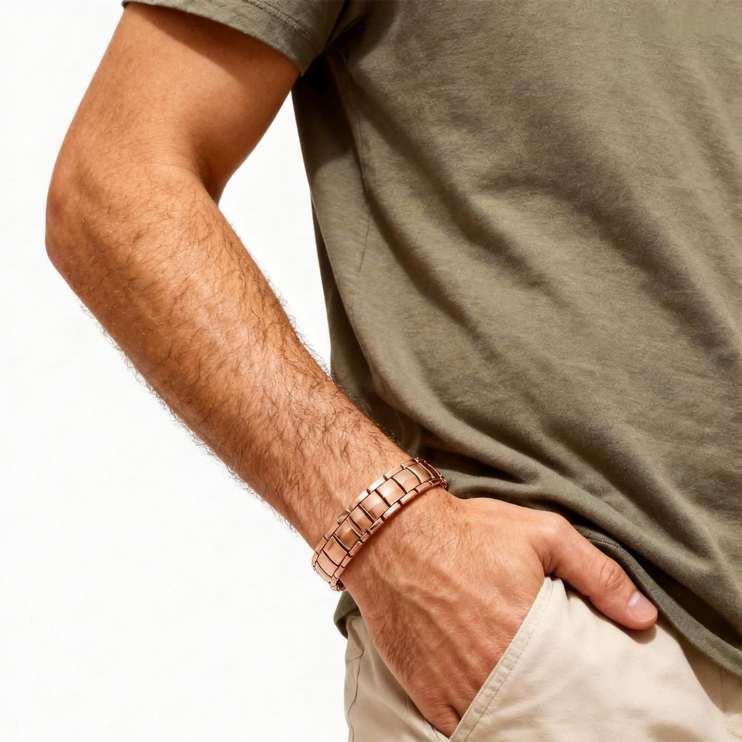 YANCHUN Copper Bracelet for Men Women Cuff Bangle Bracelet Birthday Jewelry Gifts for Boyfriend Husband