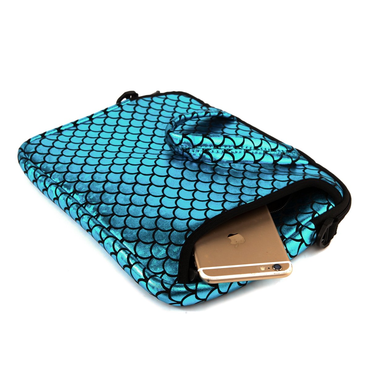 11.6-Inch Laptop Shoulder Messenger Carrying Bag Case Sleeve For 11" 11.6" 12" 12.5 inch Macbook/Notebook/Ultrabook/Chromebook, Mermaid Scale (Blue)