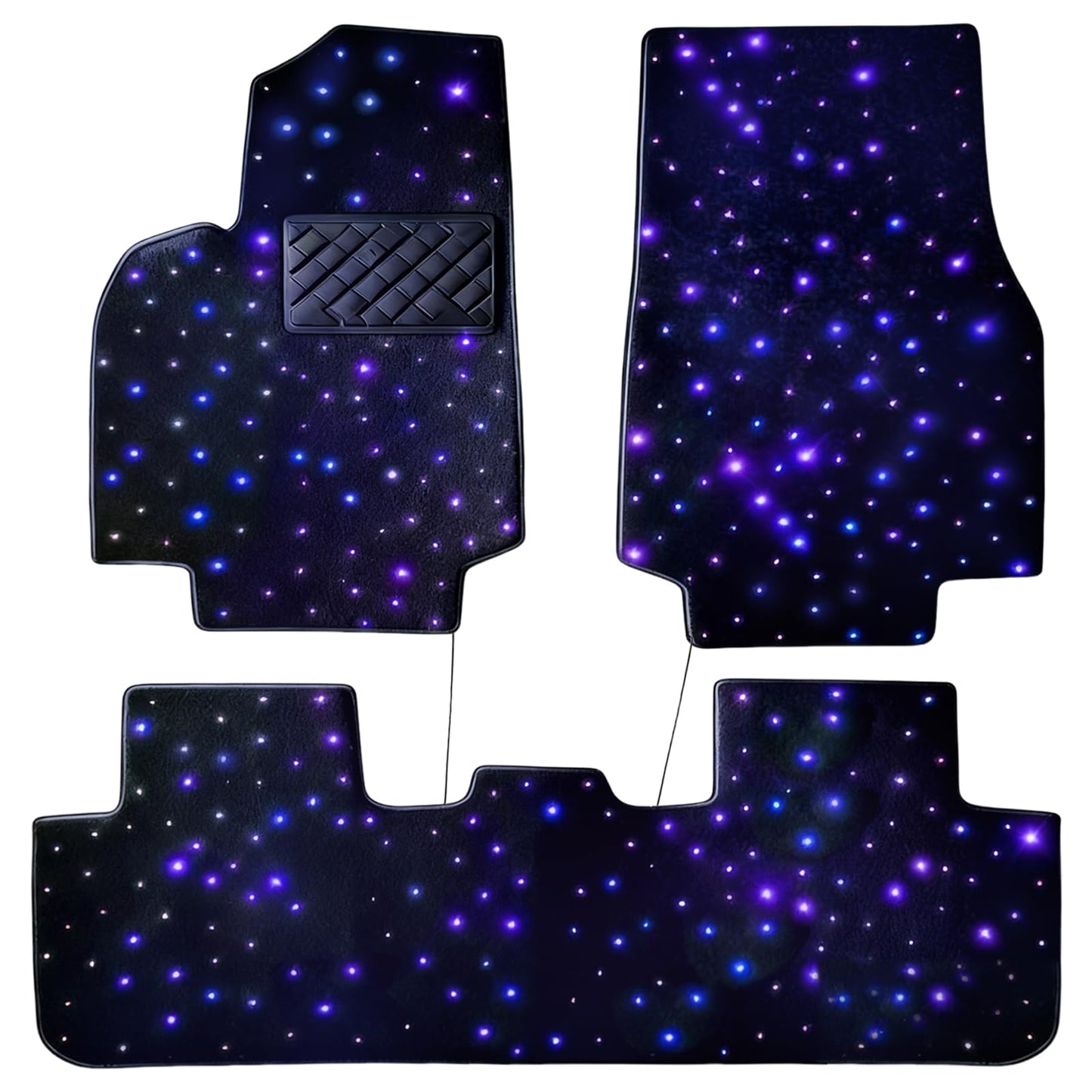 Starlight Floor Mats for Tesla Model Y with App Control led Floor Starlight Design All Weather Anti-Slip Mats, Black Automotive Carpet,Creates a Romantic Atmosphere for Date