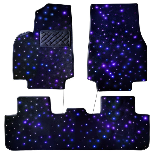 Starlight Floor Mats for Tesla Model Y with App Control led Floor Starlight Design All Weather Anti-Slip Mats, Black Automotive Carpet,Creates a Romantic Atmosphere for Date