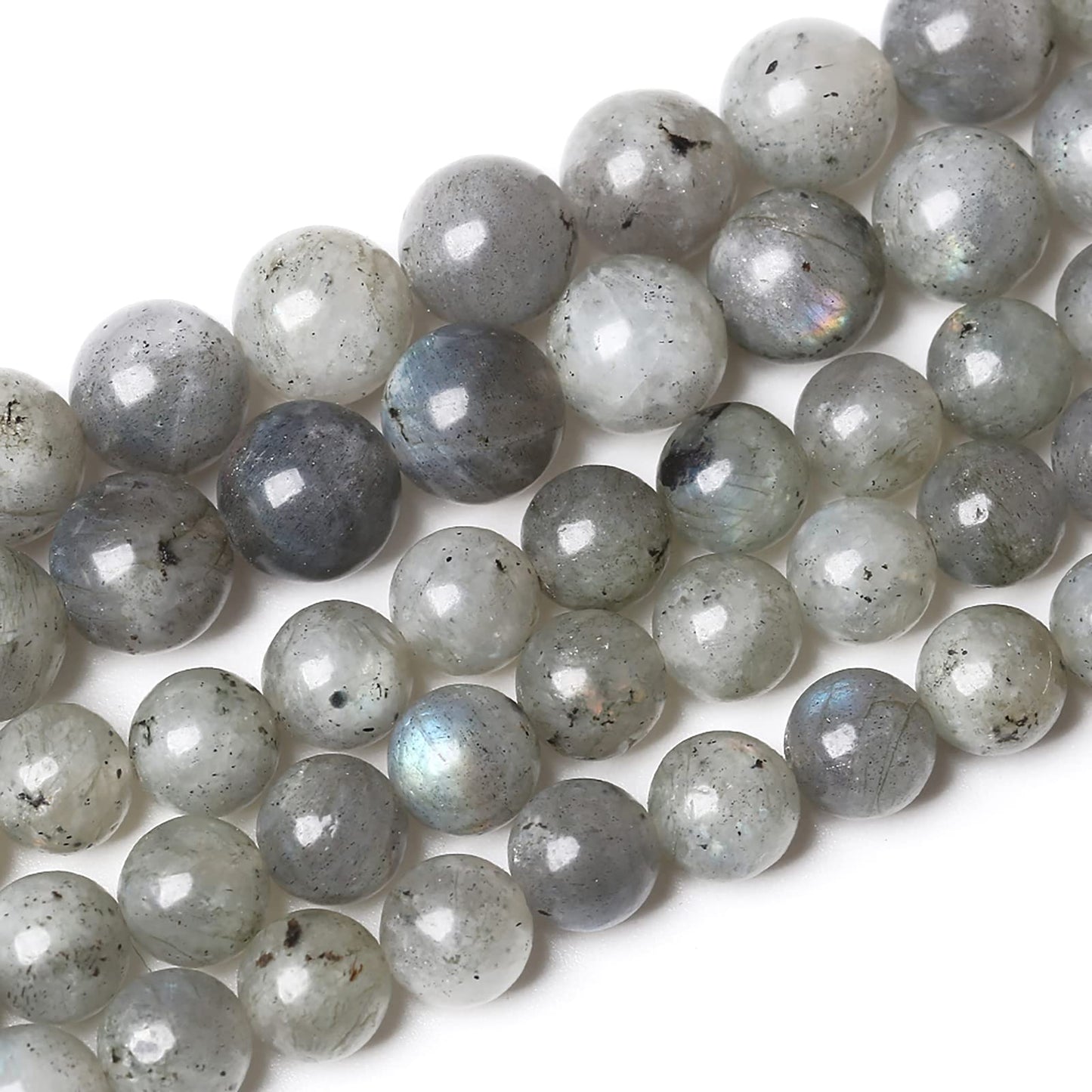 36PCS 10mm Natural Gray Labradorite Stone Beads Larvikite Beads for Jewelry Making for Jewelry Making DIY Bracelet Necklace 15 Inch,Energy Stone Healing Power (10mm, Gray Labradorite)