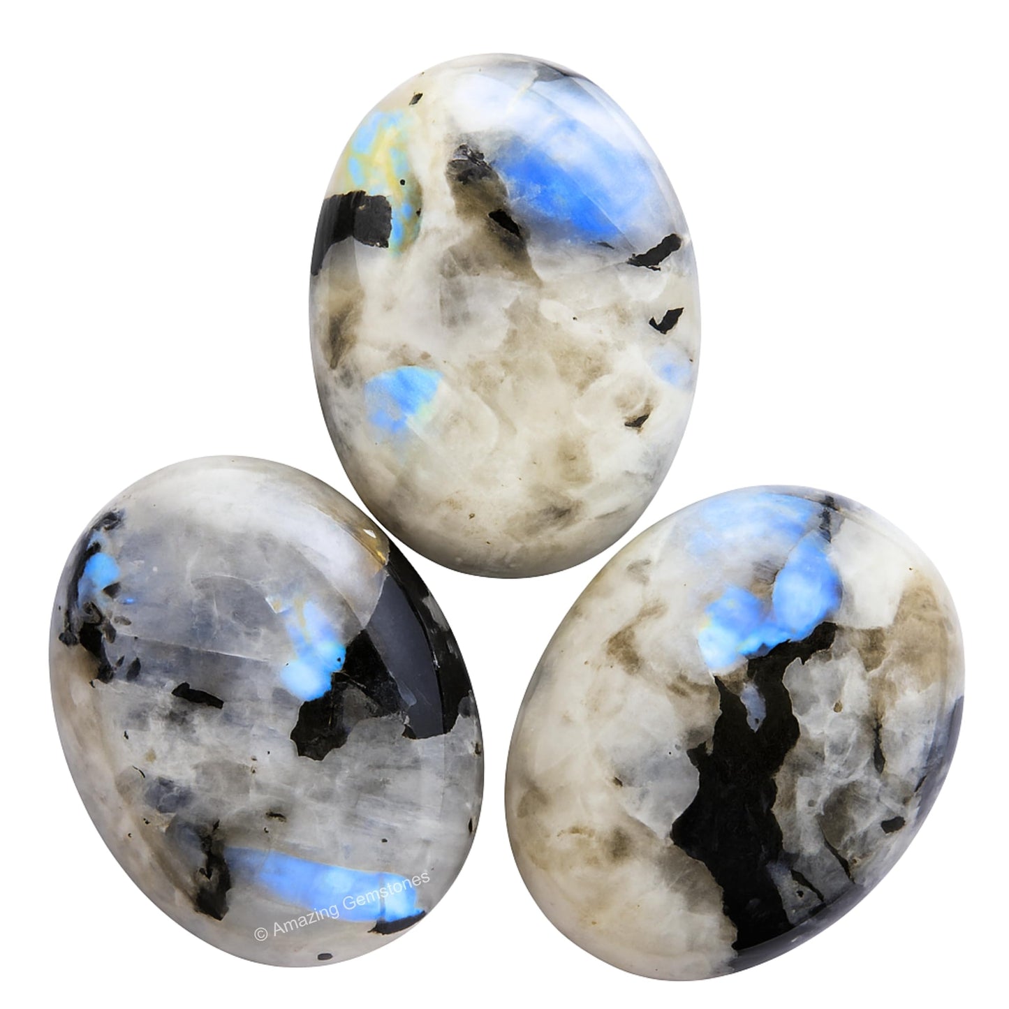 Amazing Gemstone Rainbow Moonstone Crystals, Healing Stones - Extra Large Palm Stone Crystals Piedra - for Good Luck, Positive Energy, Meditation - Unique Stocking Stuffers, Birthday Gifts Women, Men