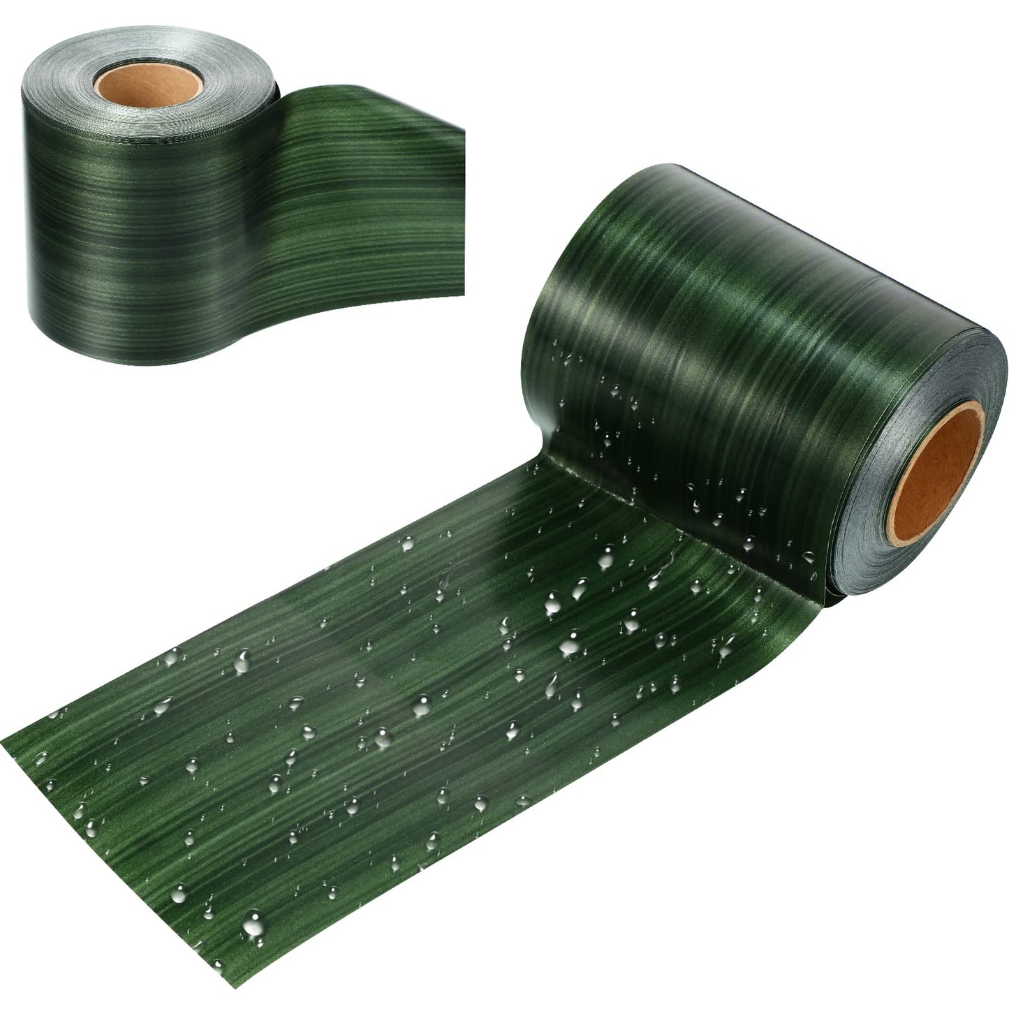Syhood Outdoor Ribbon Poly Satin Ribbon Floral Craft Decoration Aspidistra Leaf Riband Easter Holiday Outdoor Decorating(4 Inch X 30 Yards,Dark Green)