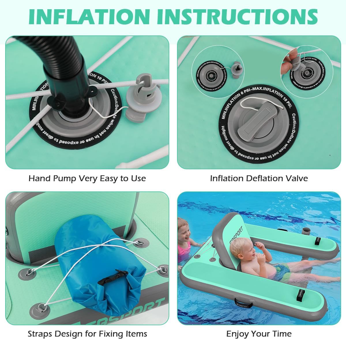 FBSPORT Inflatable Pool Float Lounger for Adults, Water Floating Chair Pool Float Raft with Cup Holder and Backrest for Swimming Pool, Lake, Party and Beach