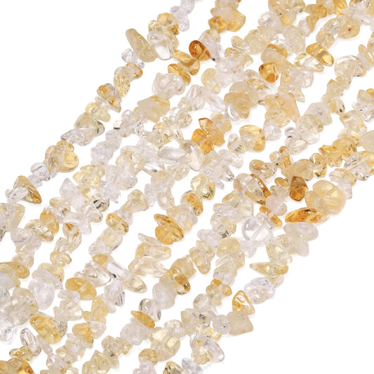 30in Citrine Natural Chip Stone Beads 5-8mm About 230pcs, Irregular Drilled Yellow Bead for Bracelets Jewelry Making Supplies for Adults, DIY Crafts.