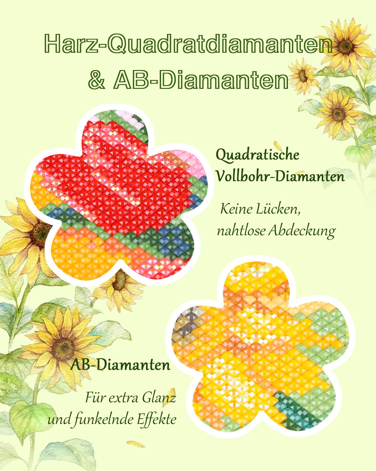 forever young Minigem Diamond Art Flowers Kits for Beginners, 6 Pcs Flower Resin Square Drill Diamond Painting Kits for Adults, 2-Hour Canvas Flower Small Diamond Art Kits for Adults (5x7 Inch)
