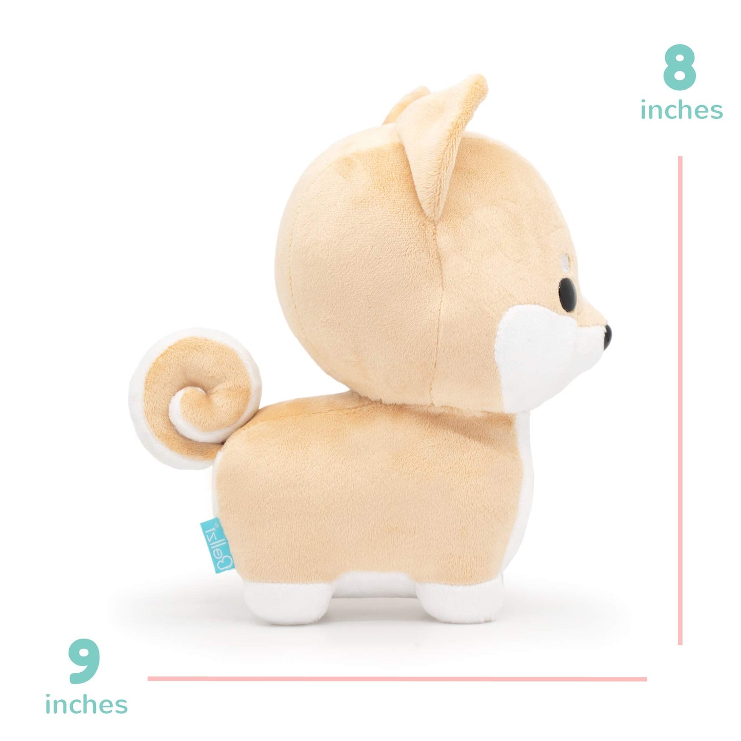 Bellzi Shiba Stuffed Animal - Soft Cute Stuffed Creamy White Dog Plush Toy - Plushies and Gifts for All Ages, Kids, Babies, Toddlers - Shibi