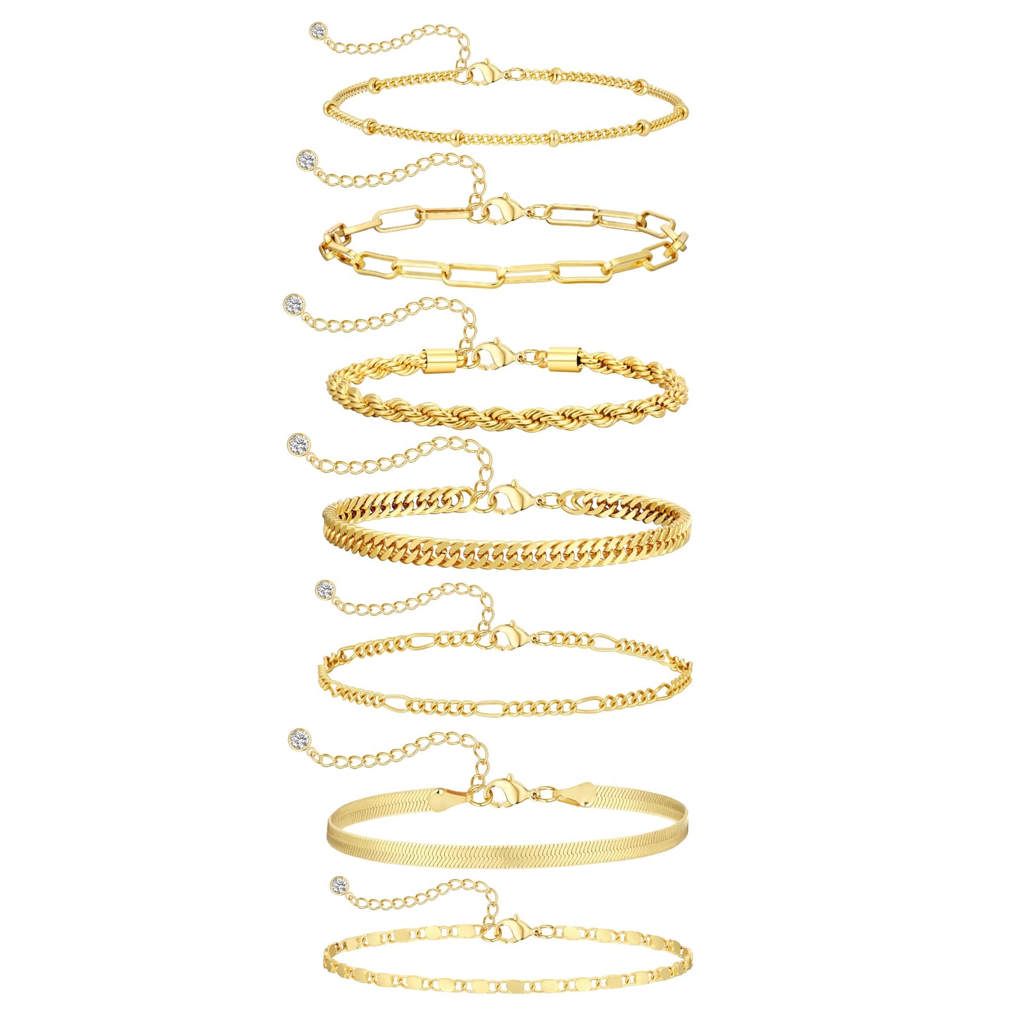 BERISO Gold Bracelets for Women, Elegant Adjustable 14K Gold Plated Bracelet for Women, Trendy Minimalist Dainty Gold Bracelet for Everyday Wear