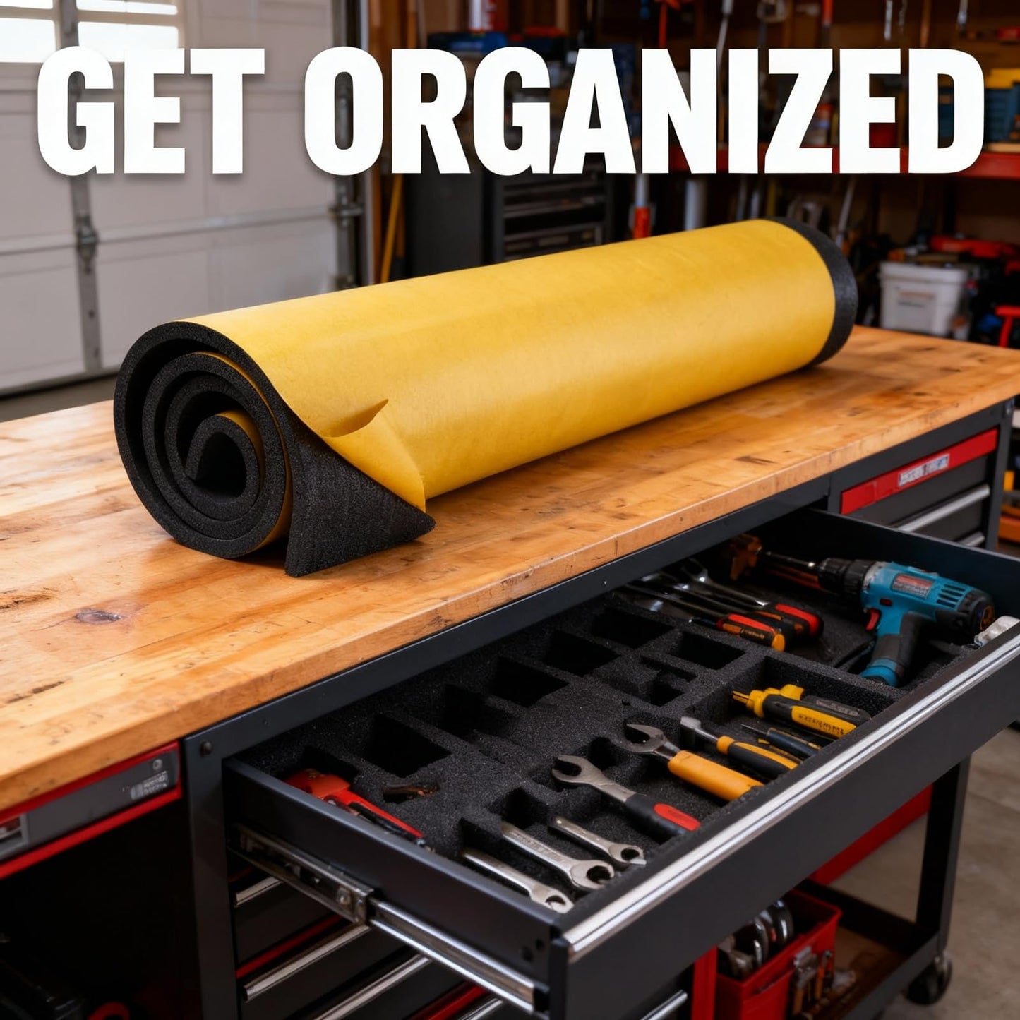 XCEL Marine Foam Roll with Self Adhesive - Black, 60" x 8" x 1/2" Closed Cell Foam Rubber Water Resistant Padding Sheet - Home, Marine, Garage, Automotive, Crafts & Cosplay (Black, 60" x 8" x 1/2")