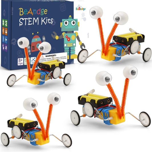 4 Set Bulk Robot Kits for Kids 8-12, STEM Crafts Robotics Science Projects STEM Toys for Boys Girls, Electronics Building Craft Kit Classroom Activities 1st 2nd 3rd Grade 8 9 10 11 12 Year Old