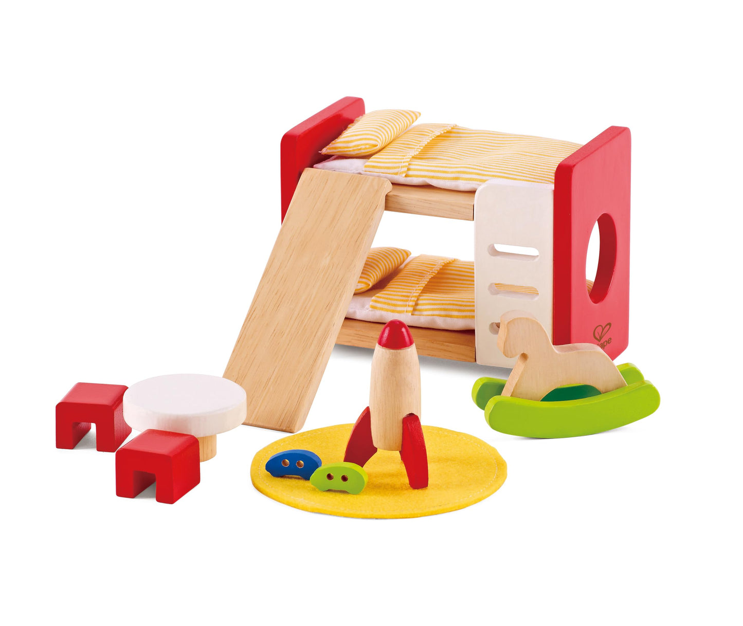 Hape Wooden Doll House Furniture Children's Room with Accessories| 1:12 Scales Miniature Dollhouse Furniture