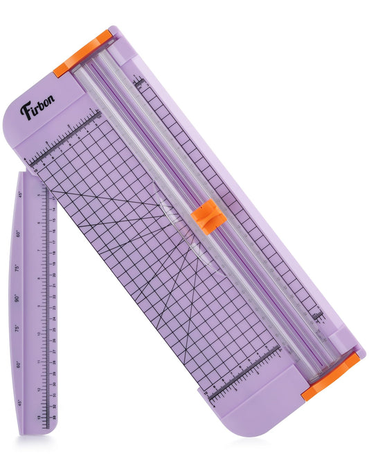 Firbon A4 Paper Cutter 12 Inch Titanium Paper Trimmer Scrapbooking Tool with Automatic Security Safeguard and Side Ruler for Craft Paper, Coupon, Label and Cardstock (Black)