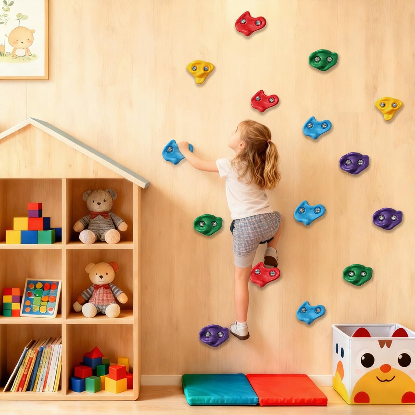 SREHRLY 25 PCS Large Rock Climbing Holds for Kids,Adult Rock Wall Holds Large Climbing Rock Wall Grips for Indoor and Outdoor Playground Play Set with Hardware