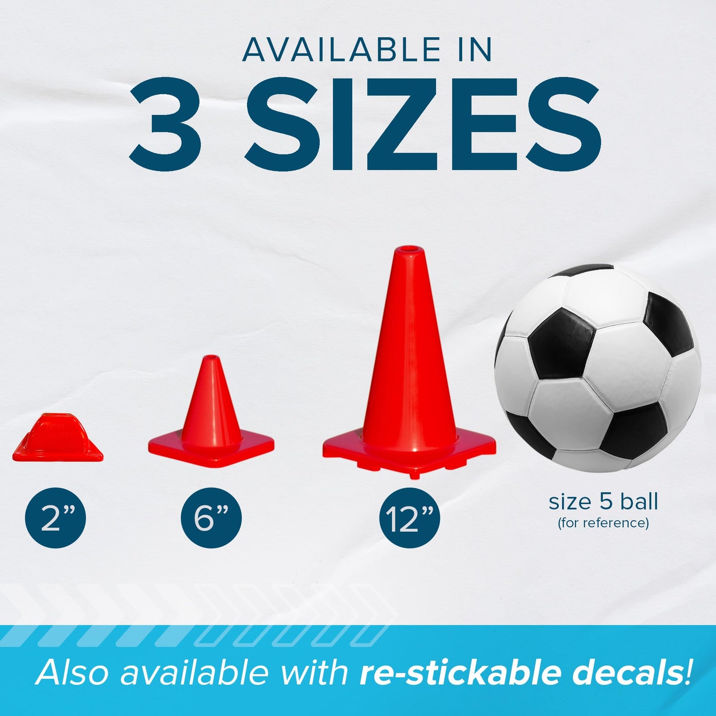 LVL10 Pro Training Cones - 6" Soccer Training Cones for Sports - for Basketball, Football, Basketball and Agility Drills - Soccer Field Markers That Won't Crack, Slide or Fly