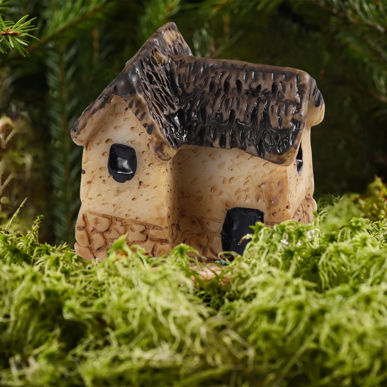 BESPORTBLE 4PCS Miniature Gardening Landscape Micro Houses Resin Village House Fairy Garden Kits Figurines for Bonsai DIY Outdoor Decorations Plant Pot