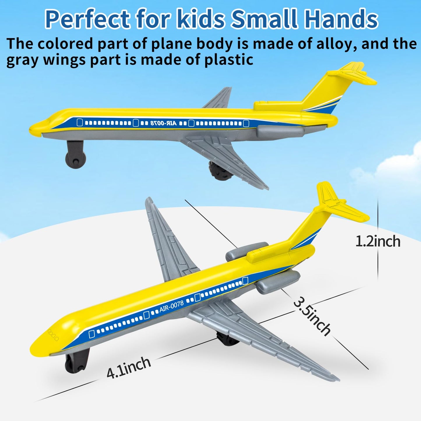 Toy Airplane 6 Pack, Diecast Airplane Toy for Boys Age 3 4-7 8-12, Alloy Planes Model/Glider Planes/Airlines Plane Toys for Kids Birthday Airforce Party Favors